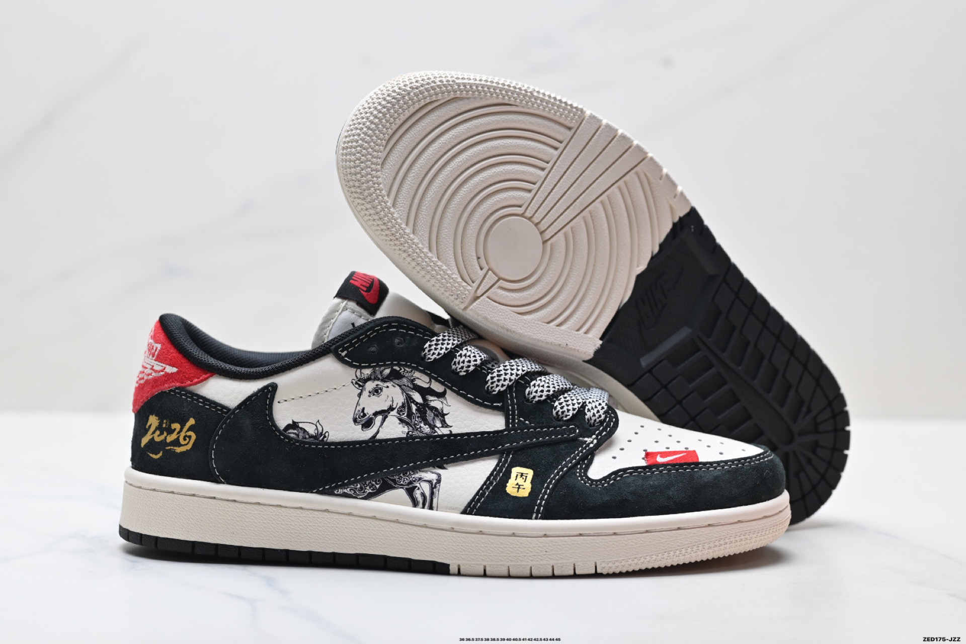 Nike Air Jordan 1 x Travis Scott AJ1倒勾 乔一倒钩 ‘DIY’定制 耐克 低帮文化篮球鞋 CX5050-Y69