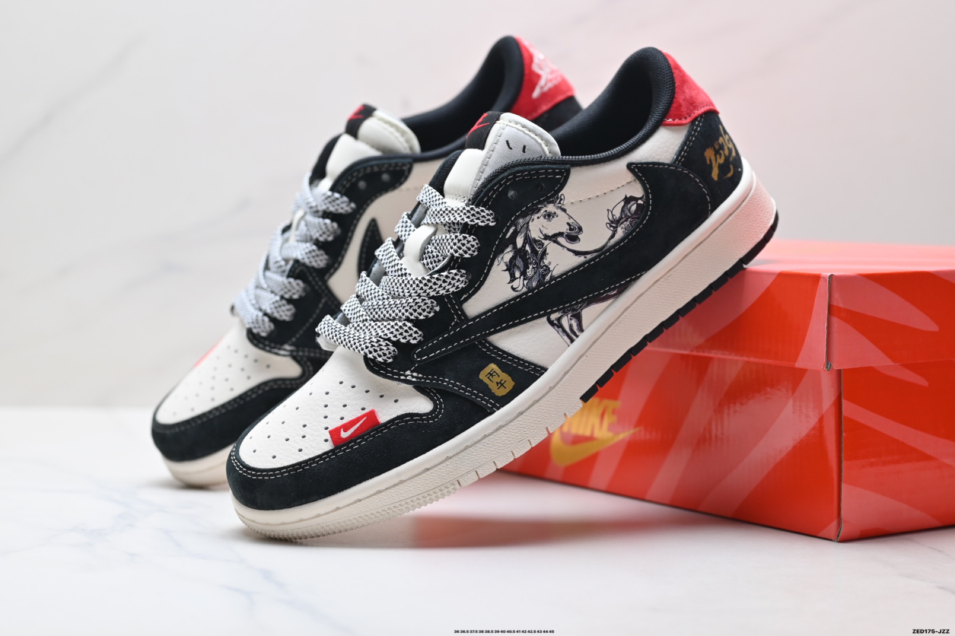 Nike Air Jordan 1 x Travis Scott AJ1倒勾 乔一倒钩 ‘DIY’定制 耐克 低帮文化篮球鞋 CX5050-Y69