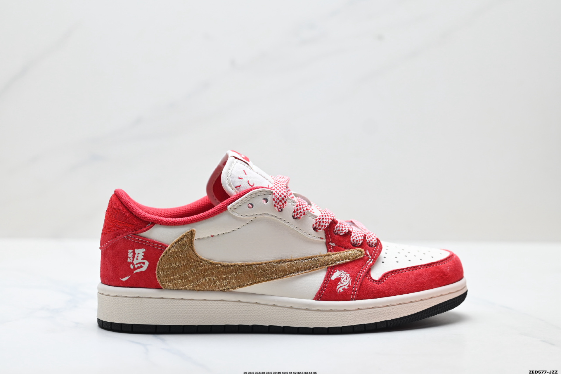 Nike Air Jordan 1 x Travis Scott AJ1倒勾 乔一倒钩 ‘DIY’定制 耐克 低帮文化篮球鞋 SD6868-122