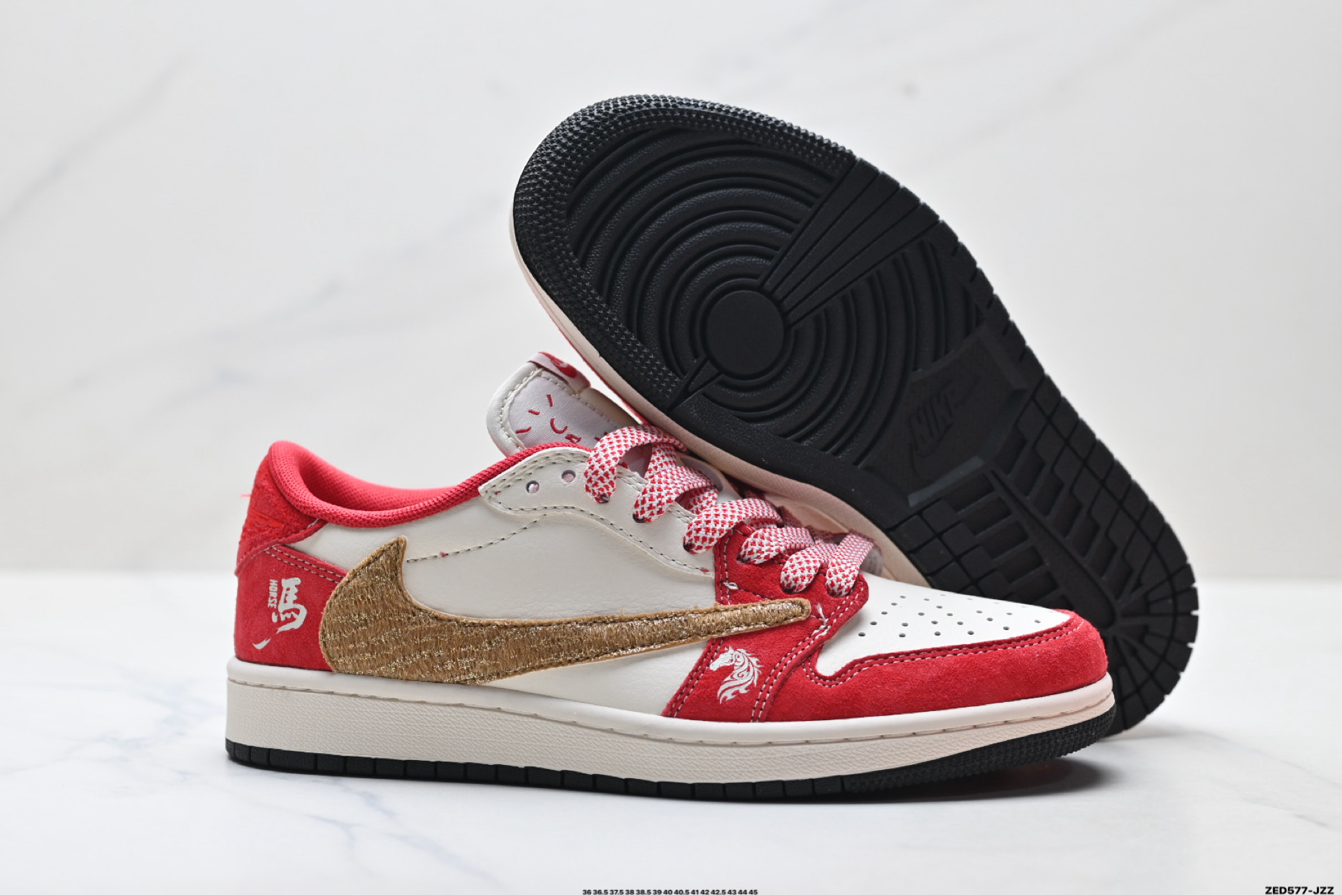 Nike Air Jordan 1 x Travis Scott AJ1倒勾 乔一倒钩 ‘DIY’定制 耐克 低帮文化篮球鞋 SD6868-122