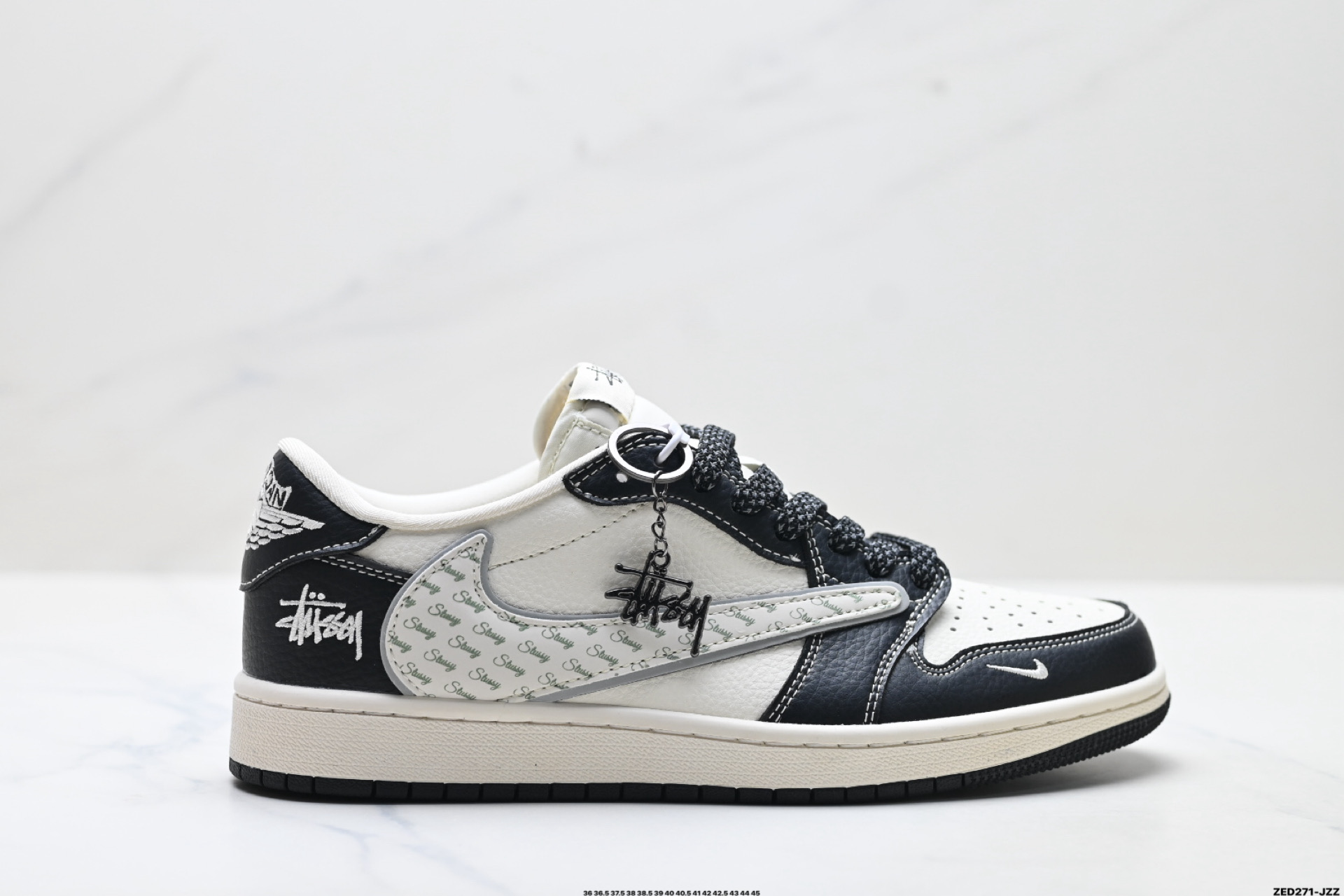 Nike Air Jordan 1 x Travis Scott AJ1倒勾 乔一倒钩 ‘DIY’定制 耐克 低帮文化篮球鞋 HH7518-087