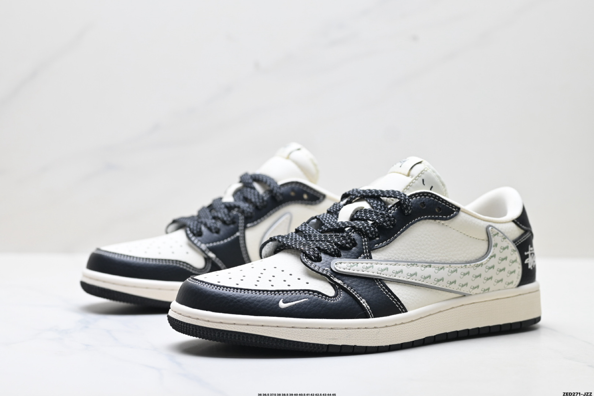 Nike Air Jordan 1 x Travis Scott AJ1倒勾 乔一倒钩 ‘DIY’定制 耐克 低帮文化篮球鞋 HH7518-087