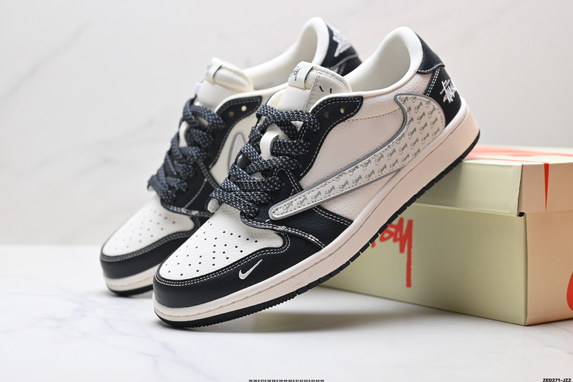 Nike Air Jordan 1 x Travis Scott AJ1倒勾 乔一倒钩 ‘DIY’定制 耐克 低帮文化篮球鞋 HH7518-087