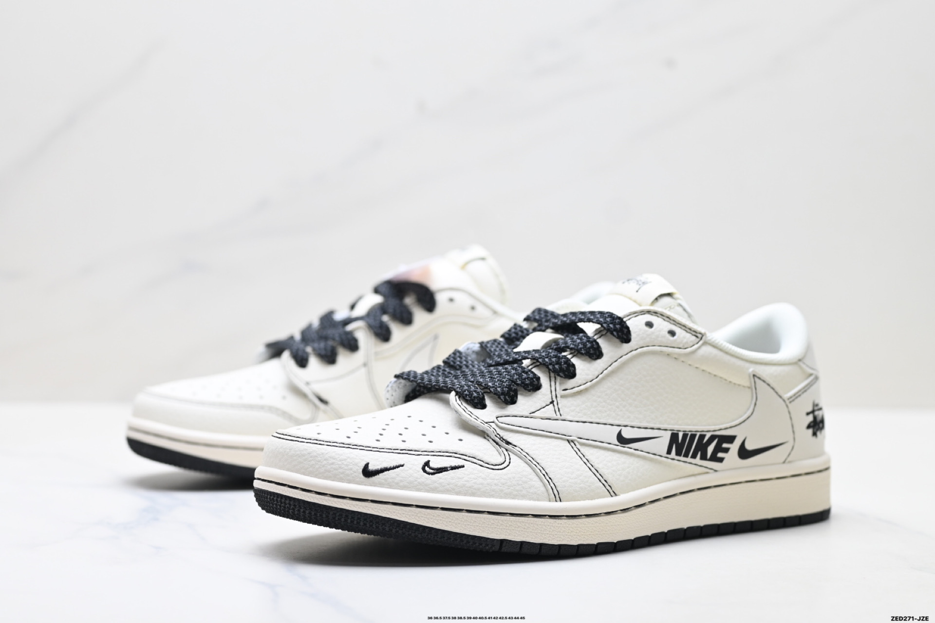 Nike Air Jordan 1 x Travis Scott AJ1倒勾 乔一倒钩 ‘DIY’定制 耐克 低帮文化篮球鞋 HH7518-092