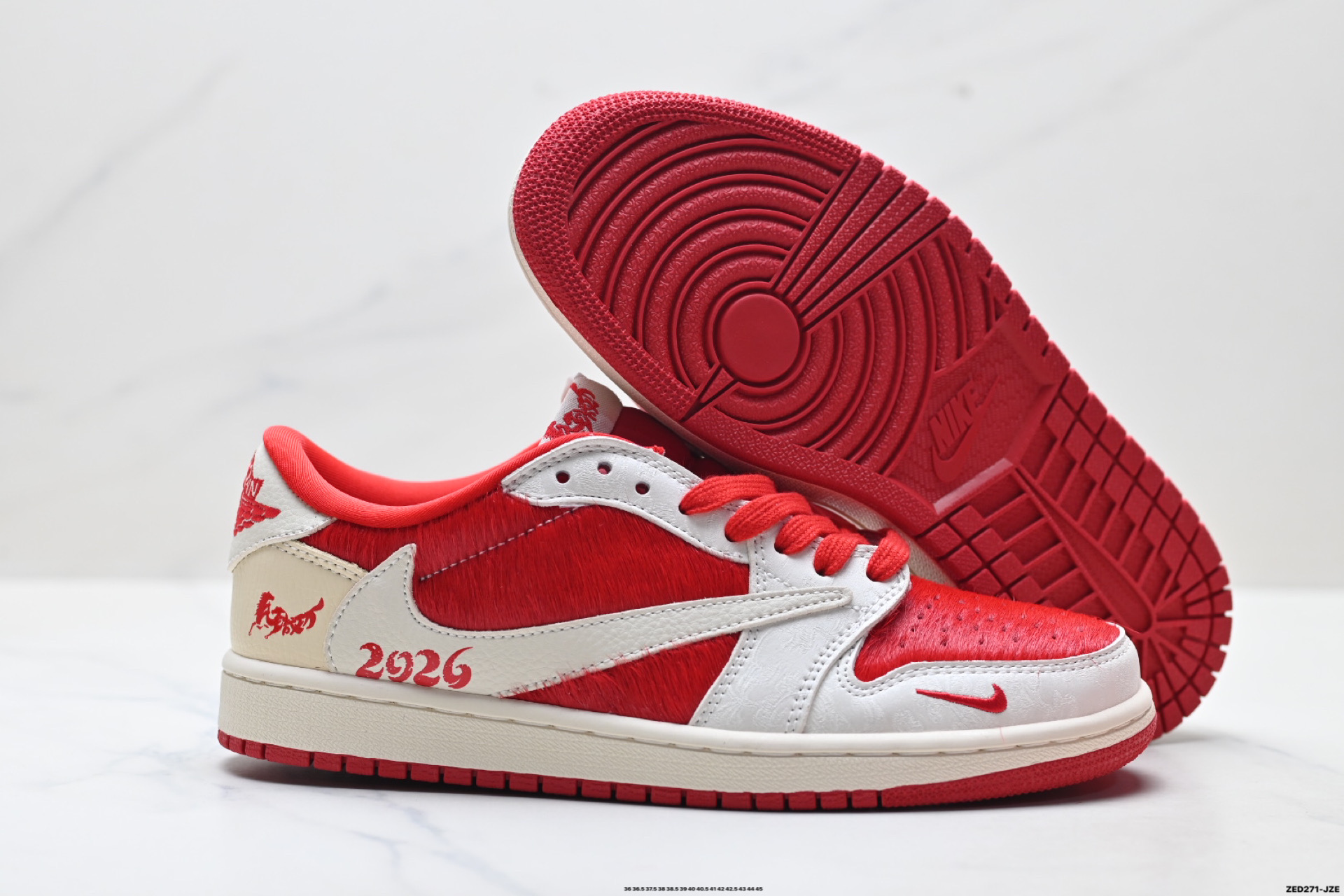 Nike Air Jordan 1 x Travis Scott AJ1倒勾 乔一倒钩 ‘DIY’定制 耐克 低帮文化篮球鞋 XS2025-090