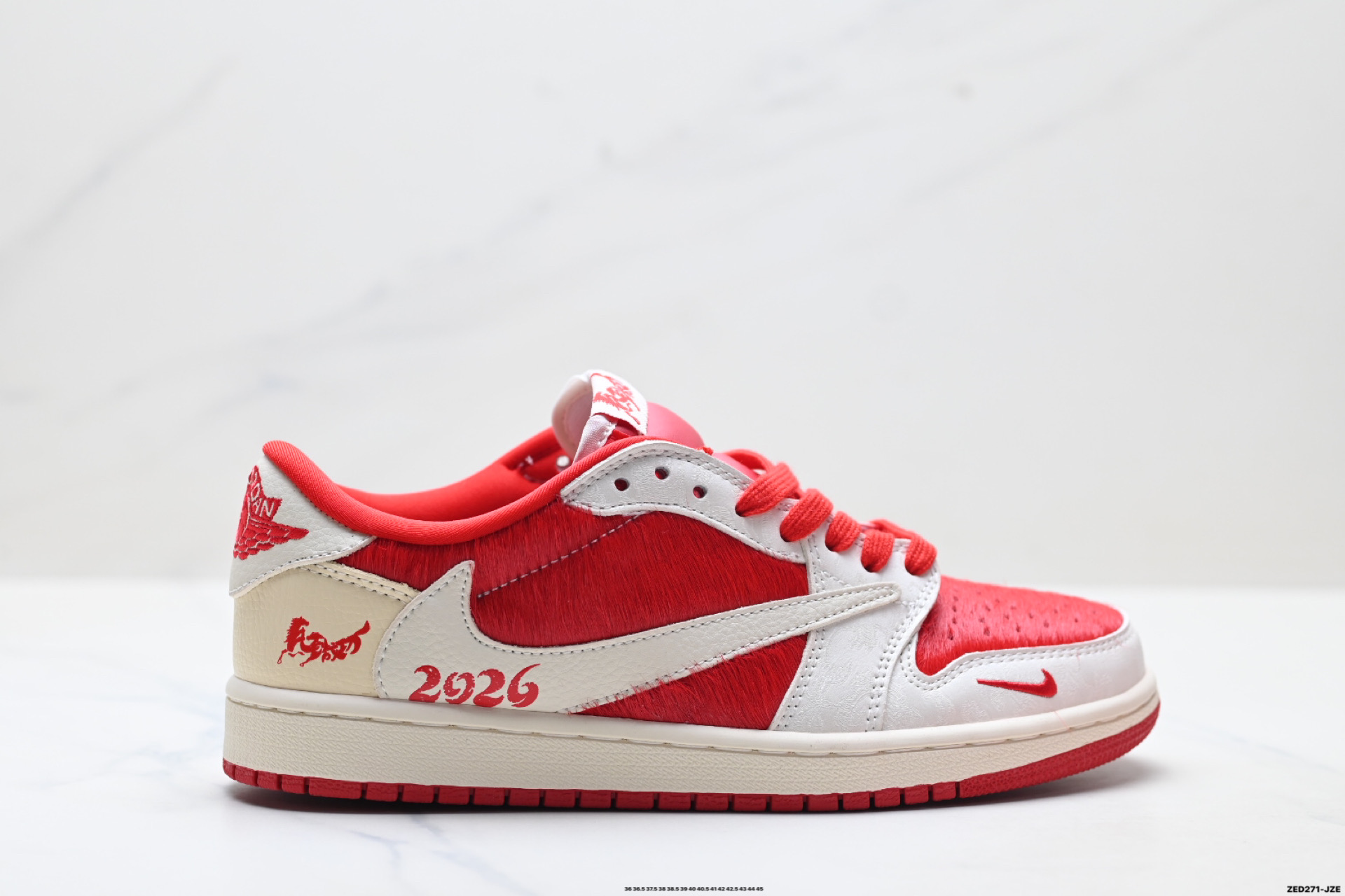 Nike Air Jordan 1 x Travis Scott AJ1倒勾 乔一倒钩 ‘DIY’定制 耐克 低帮文化篮球鞋 XS2025-090