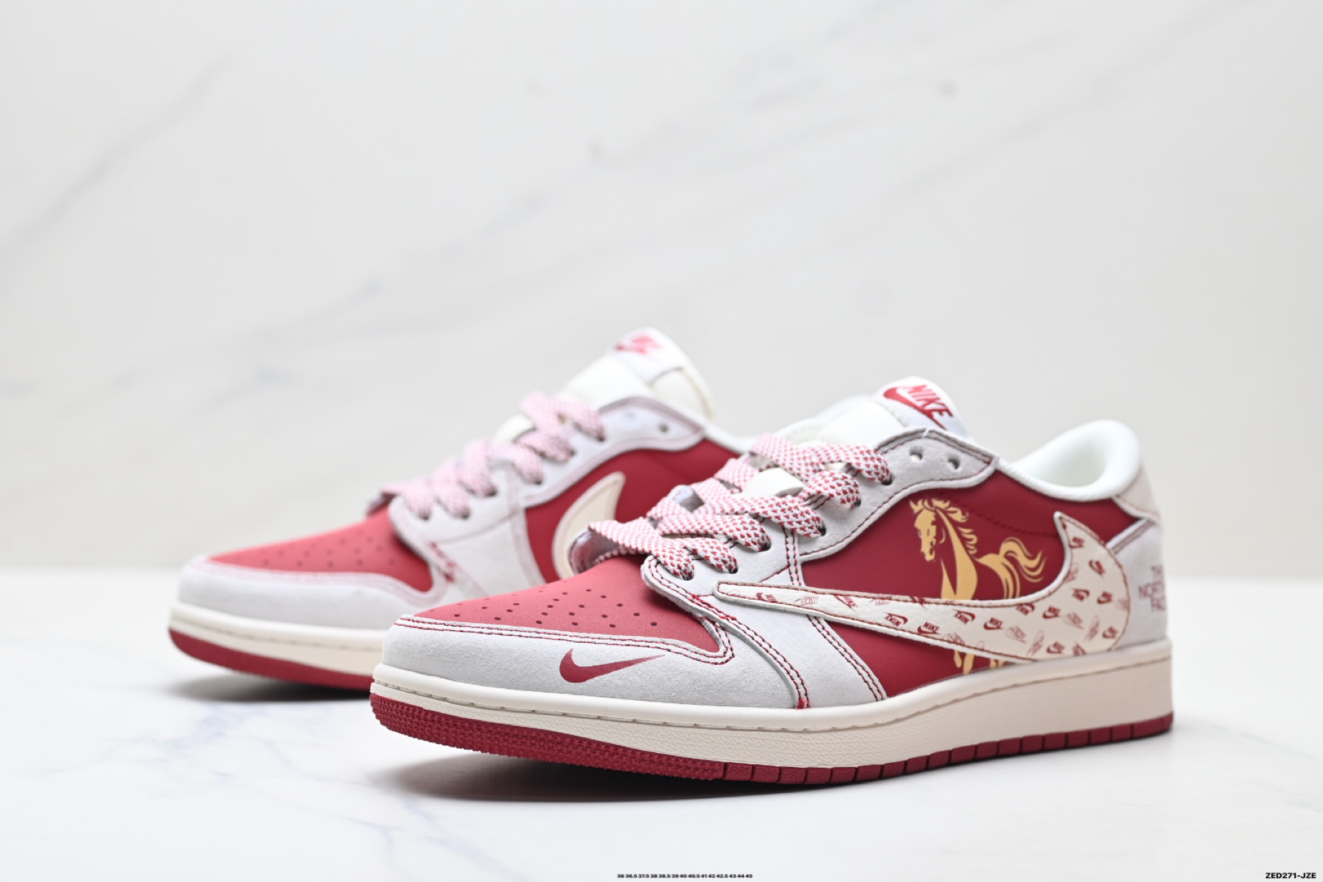 Nike Air Jordan 1 x Travis Scott AJ1倒勾 乔一倒钩 ‘DIY’定制 耐克 低帮文化篮球鞋 JP2076-120
