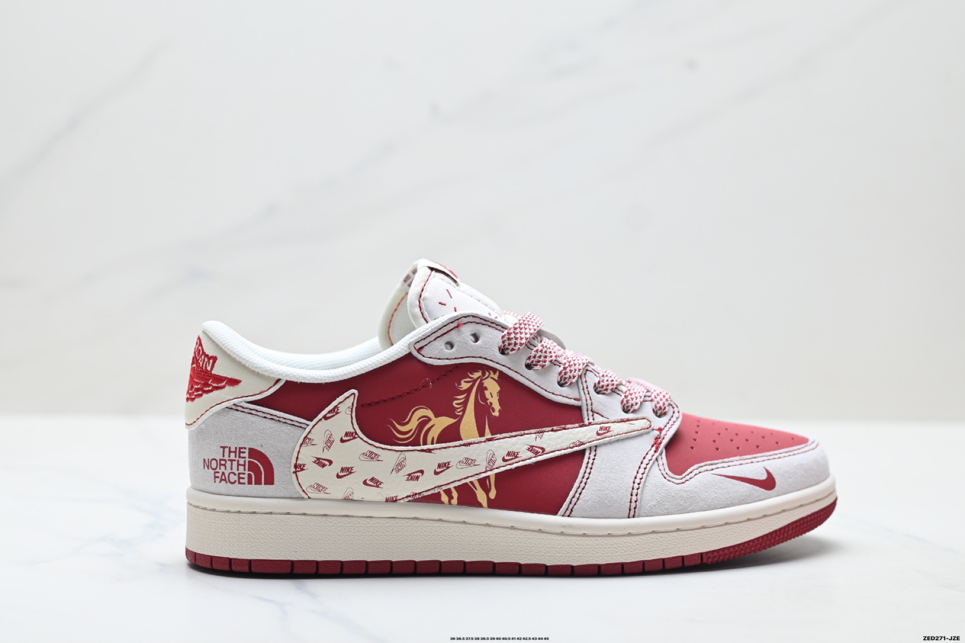 Nike Air Jordan 1 x Travis Scott AJ1倒勾 乔一倒钩 ‘DIY’定制 耐克 低帮文化篮球鞋 JP2076-120
