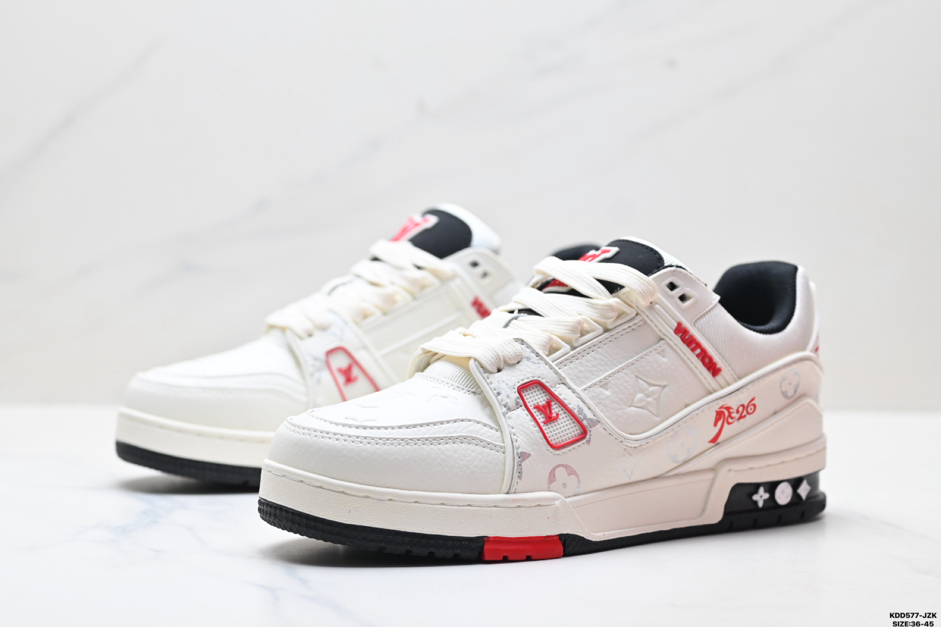 纯原马年限定中国红礼盒Louis vuitton Trainer Sneaker Low 路易威登 休闲运动文化百搭板鞋