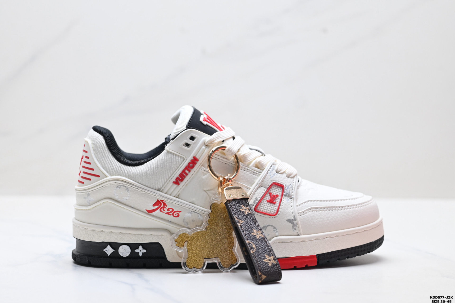 纯原马年限定中国红礼盒Louis vuitton Trainer Sneaker Low 路易威登 休闲运动文化百搭板鞋