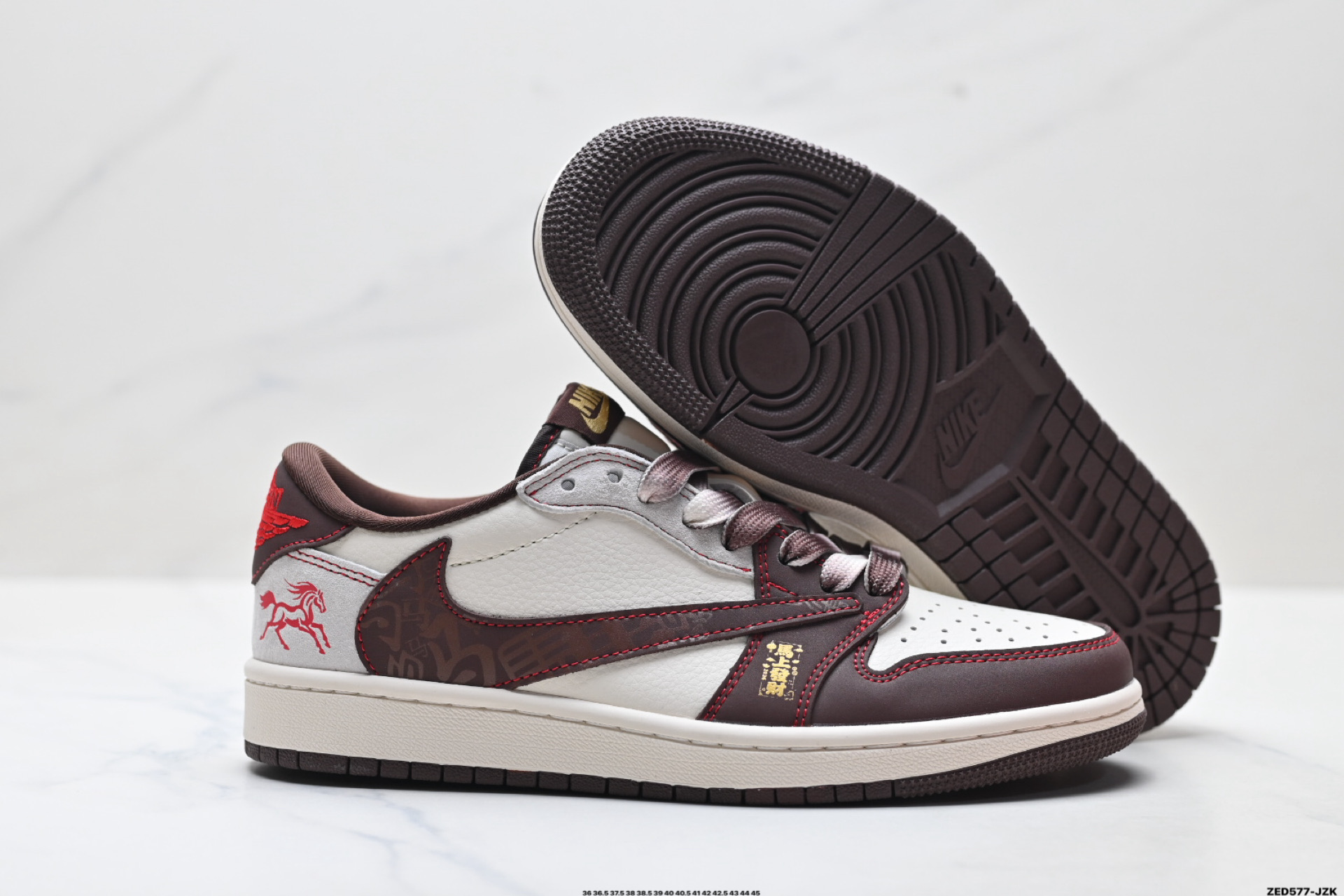 Nike Air Jordan 1 x Travis Scott AJ1倒勾 乔一倒钩 ‘DIY’定制 耐克 低帮文化篮球鞋 LX1988-806