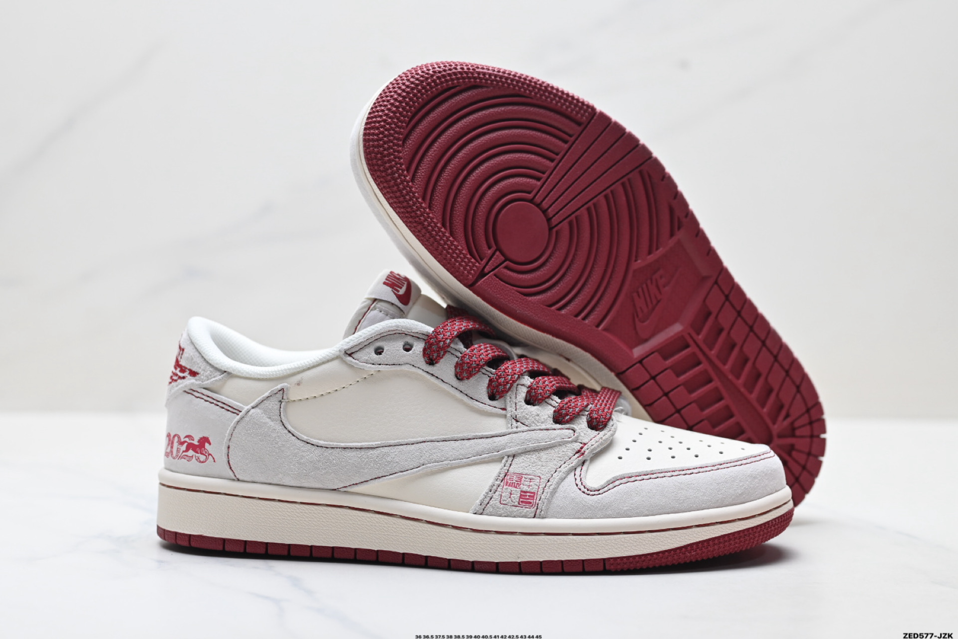 Nike Air Jordan 1 x Travis Scott AJ1倒勾 乔一倒钩 ‘DIY’定制 耐克 低帮文化篮球鞋 SD6868-129