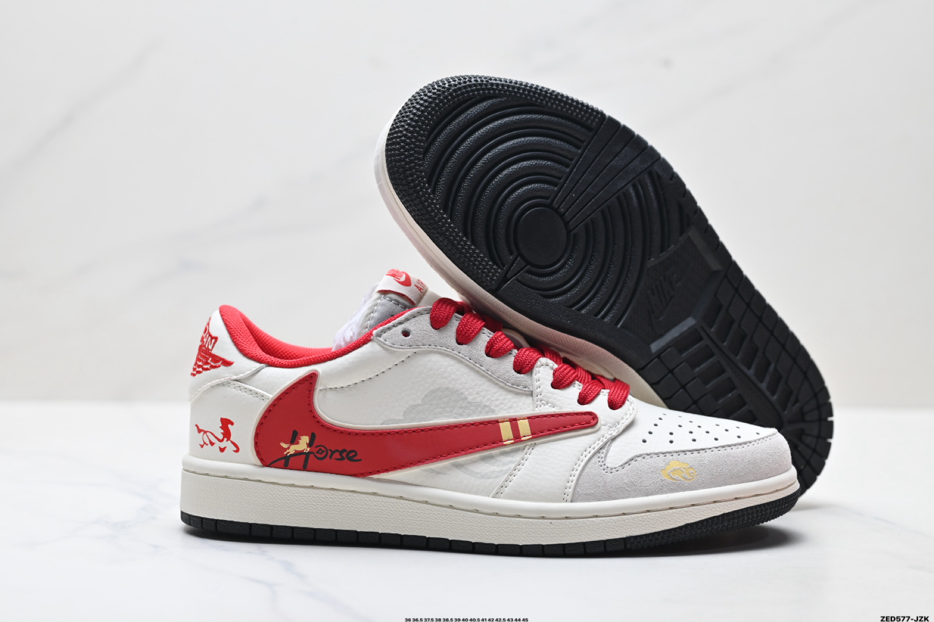 Nike Air Jordan 1 x Travis Scott AJ1倒勾 乔一倒钩 ‘DIY’定制 耐克 低帮文化篮球鞋 XA2001-906