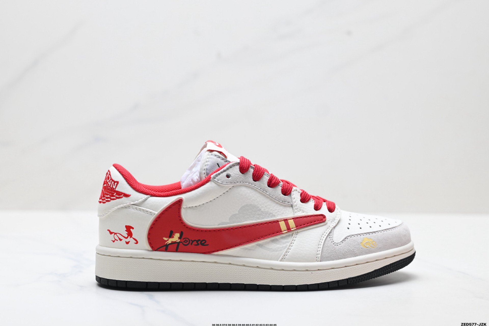 Nike Air Jordan 1 x Travis Scott AJ1倒勾 乔一倒钩 ‘DIY’定制 耐克 低帮文化篮球鞋 XA2001-906
