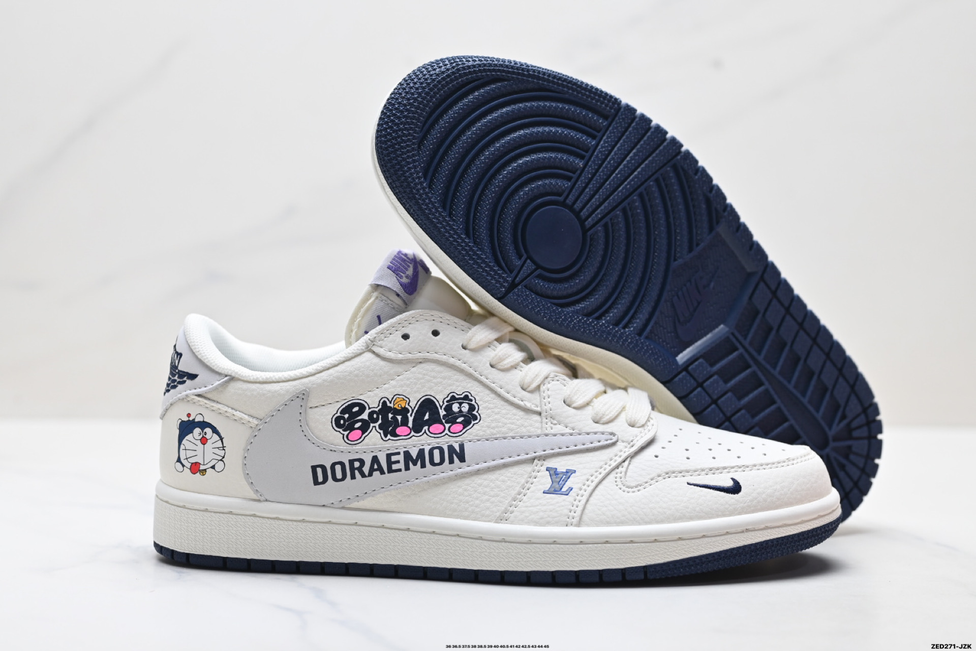 Nike Air Jordan 1 x Travis Scott AJ1倒勾 乔一倒钩 ‘DIY’定制 耐克 低帮文化篮球鞋 DZ2688-004