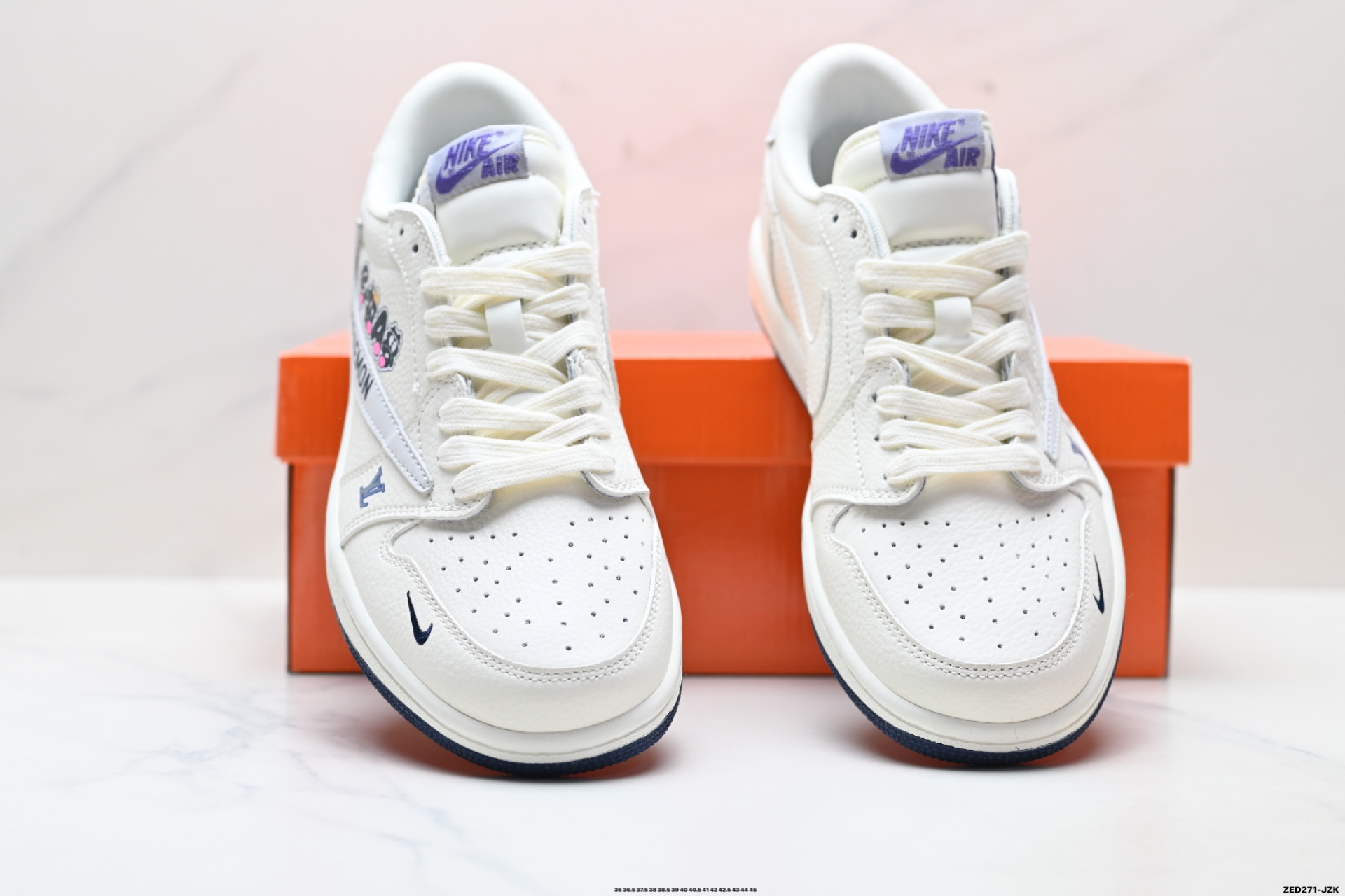 Nike Air Jordan 1 x Travis Scott AJ1倒勾 乔一倒钩 ‘DIY’定制 耐克 低帮文化篮球鞋 DZ2688-004