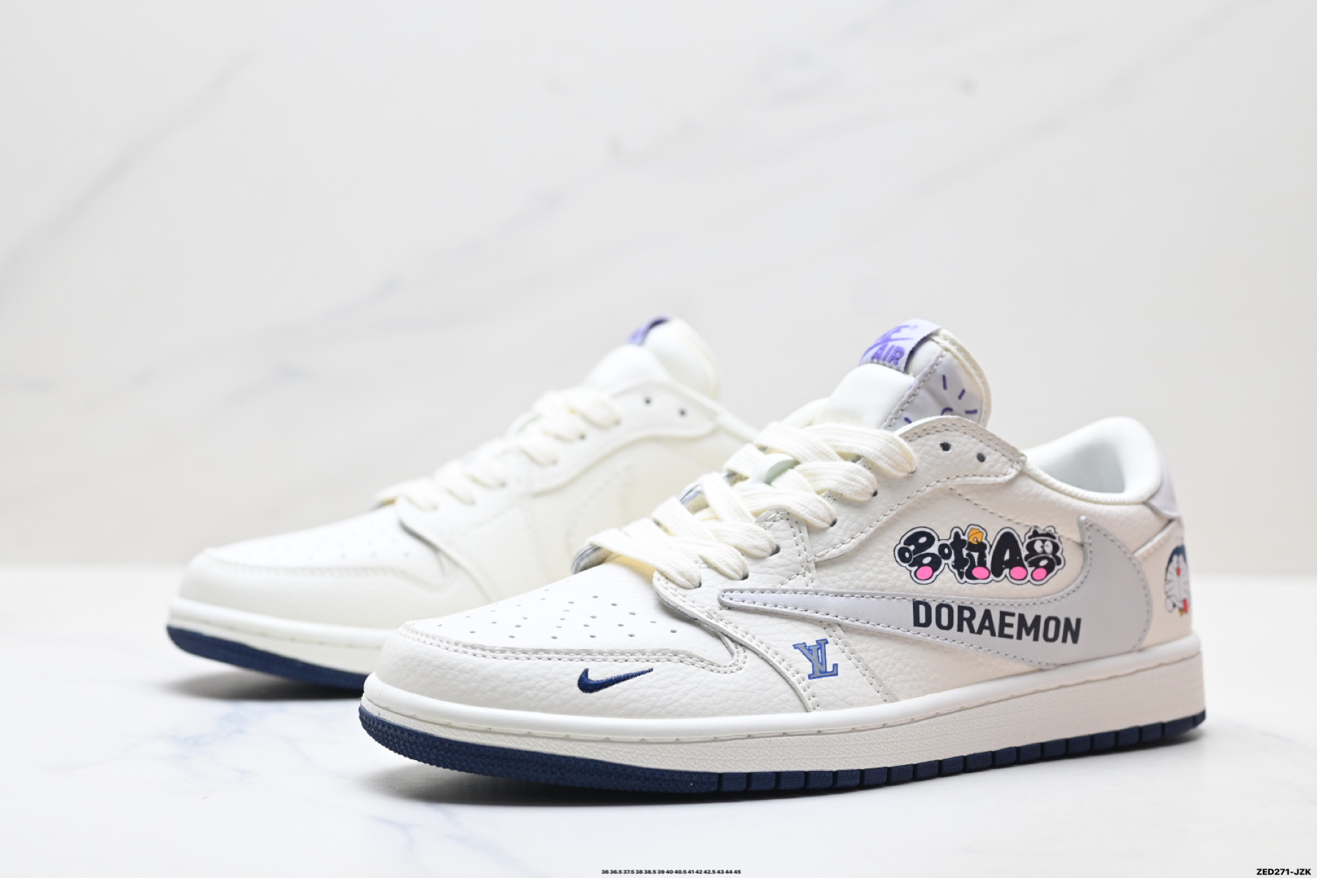 Nike Air Jordan 1 x Travis Scott AJ1倒勾 乔一倒钩 ‘DIY’定制 耐克 低帮文化篮球鞋 DZ2688-004