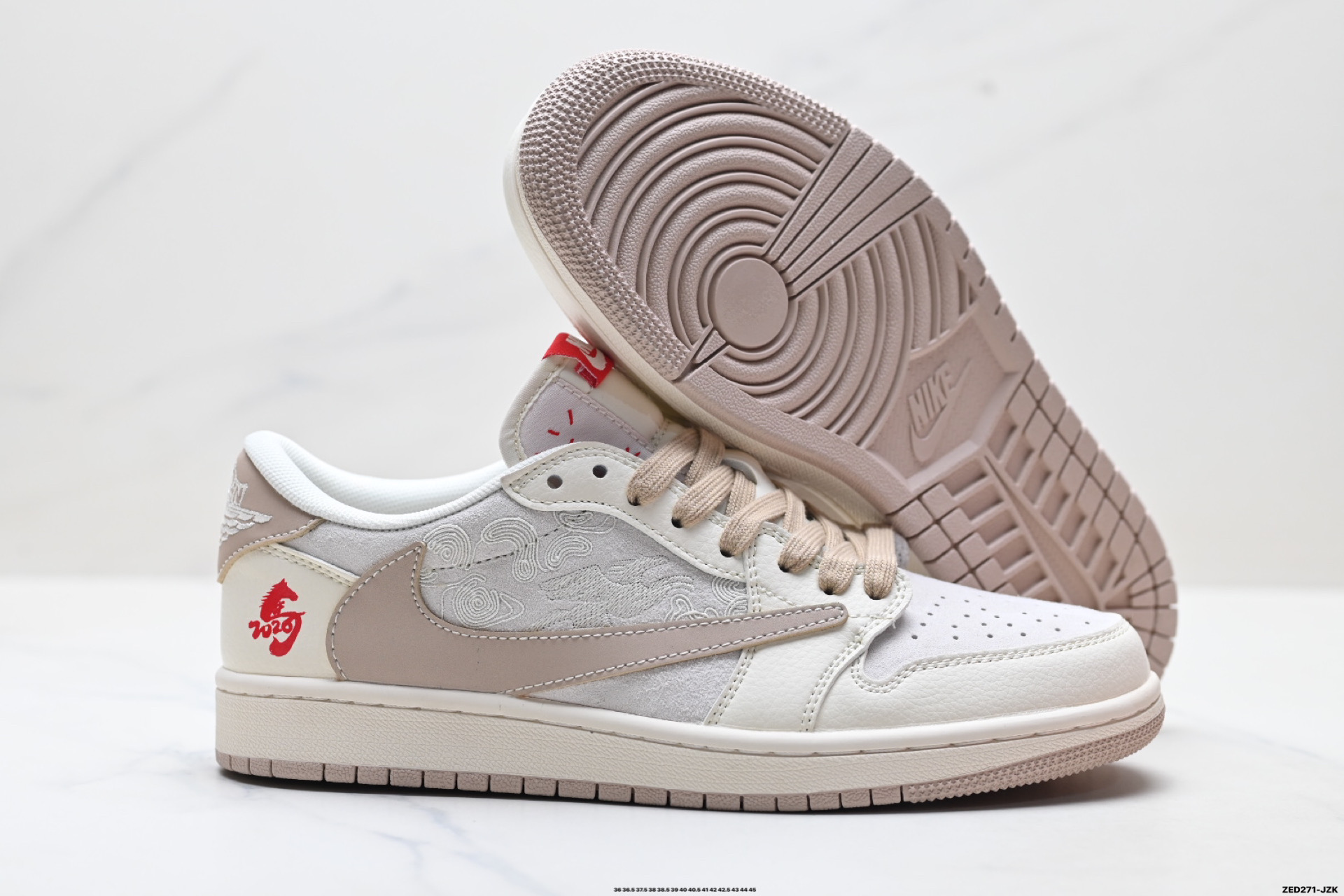 Nike Air Jordan 1 x Travis Scott AJ1倒勾 乔一倒钩 ‘DIY’定制 耐克 低帮文化篮球鞋 DX5688-005