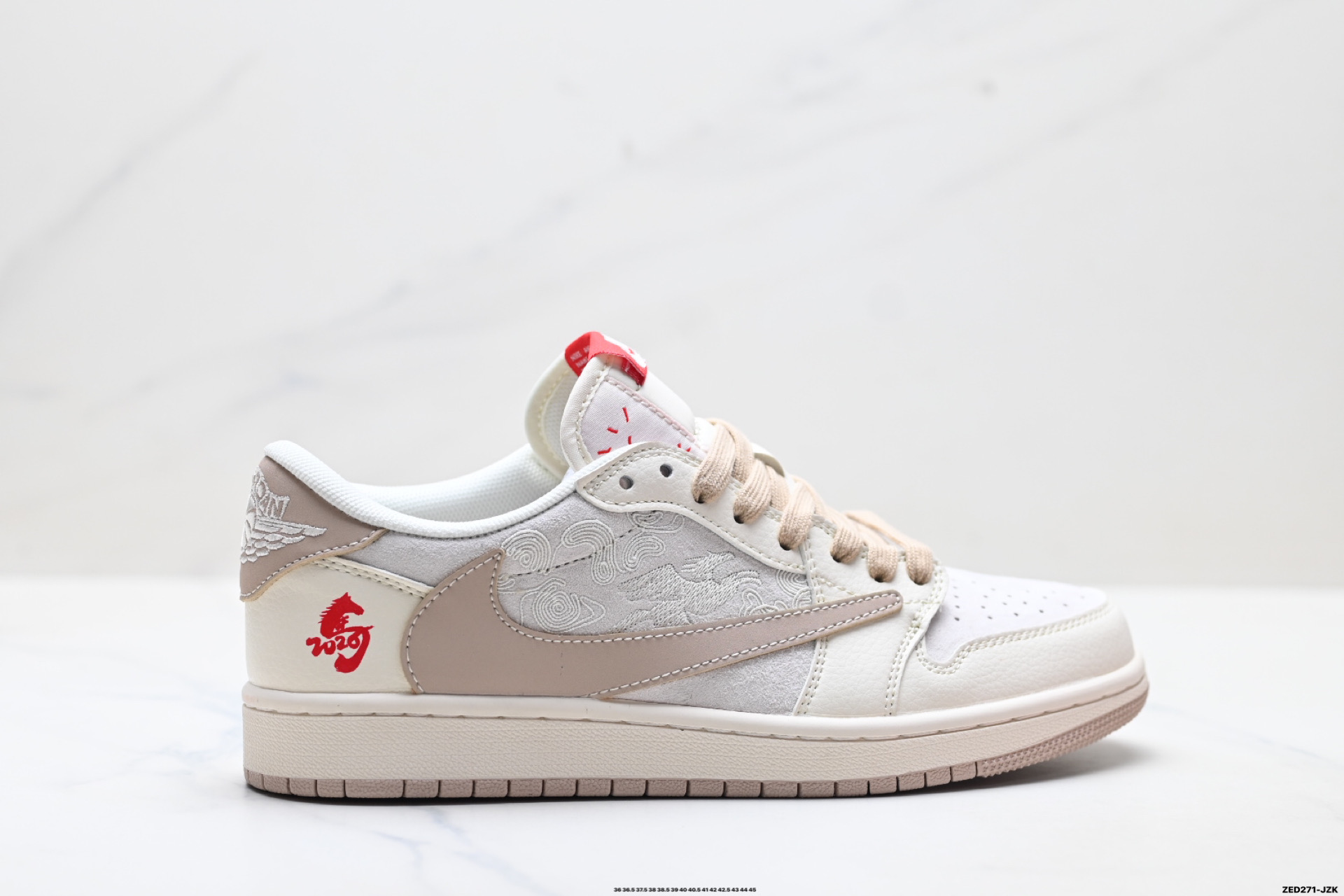 Nike Air Jordan 1 x Travis Scott AJ1倒勾 乔一倒钩 ‘DIY’定制 耐克 低帮文化篮球鞋 DX5688-005