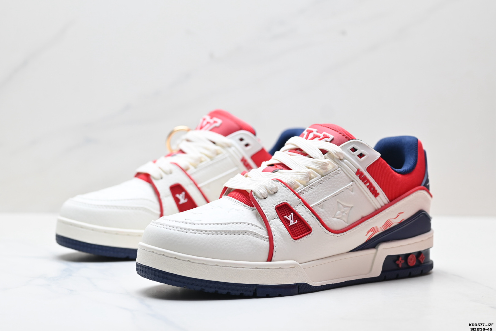 纯原马年限定中国红礼盒Louis vuitton Trainer Sneaker Low 路易威登 休闲运动文化百搭板鞋