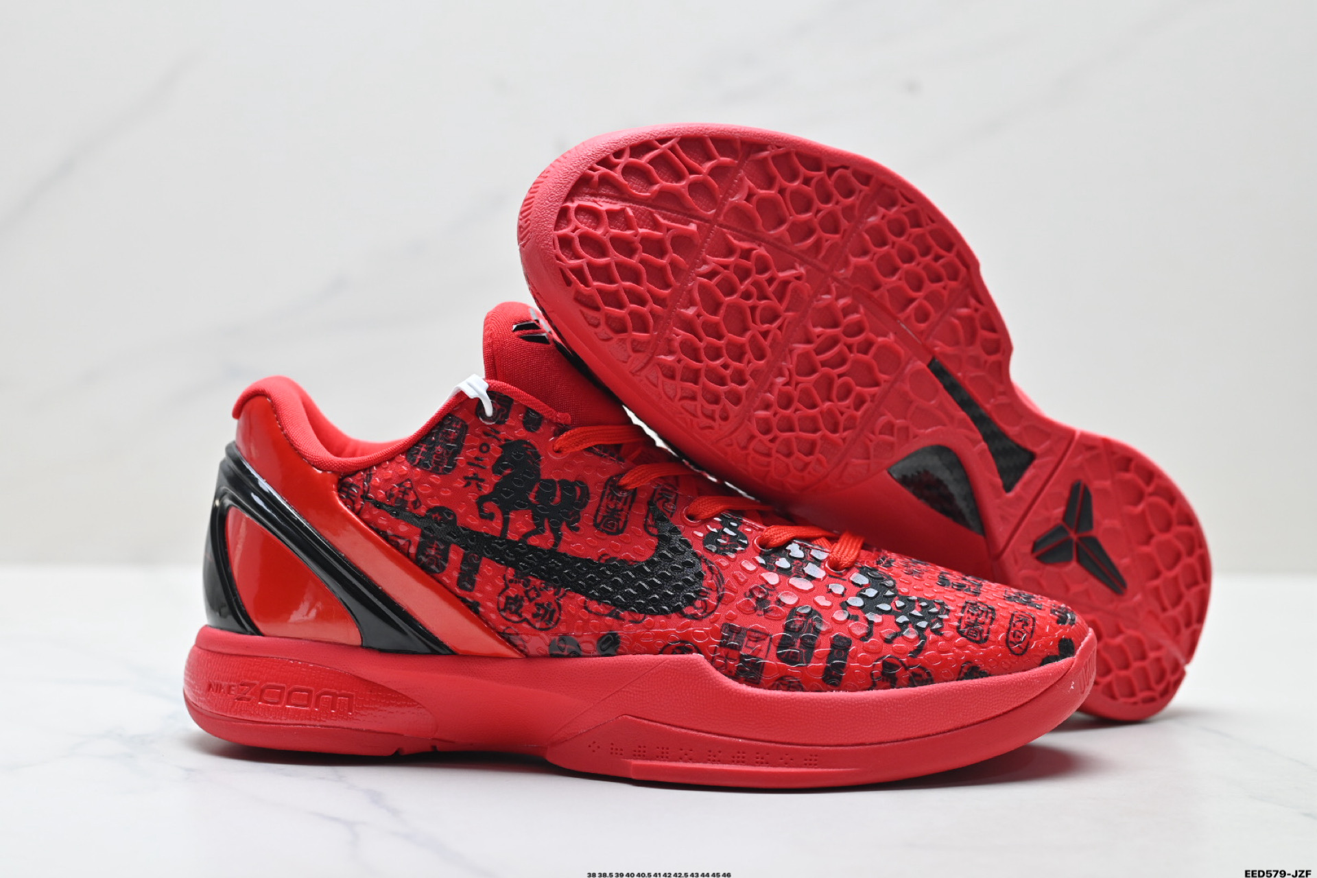 纯原Nike Zoom Kobe VI 马年限定 CNY新年款 耐克 科比6代系列 低帮复刻实战运动低帮文化篮球鞋 CW2190-038