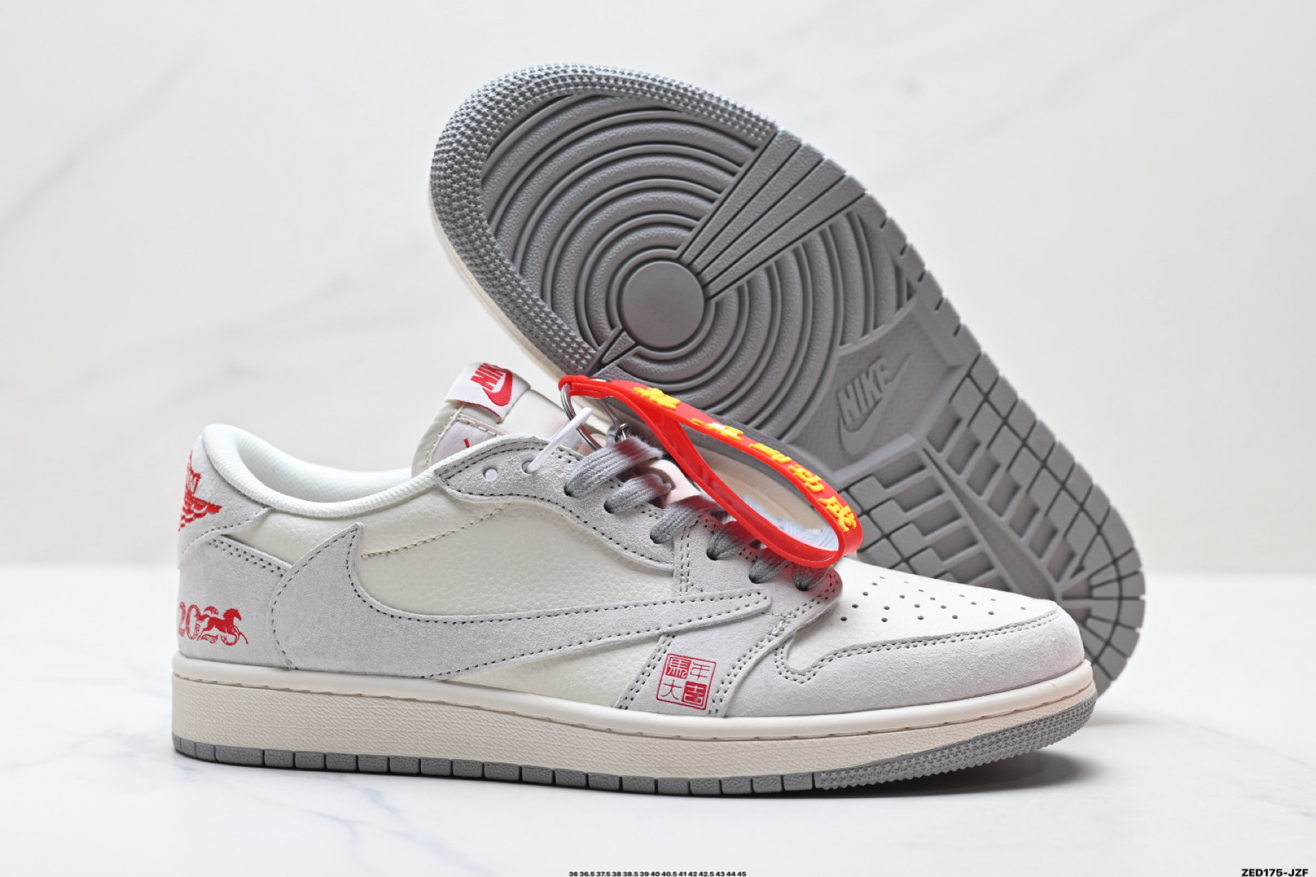 Nike Air Jordan 1 x Travis Scott AJ1倒勾 乔一倒钩 ‘DIY’定制 耐克 低帮文化篮球鞋 JY6988-124