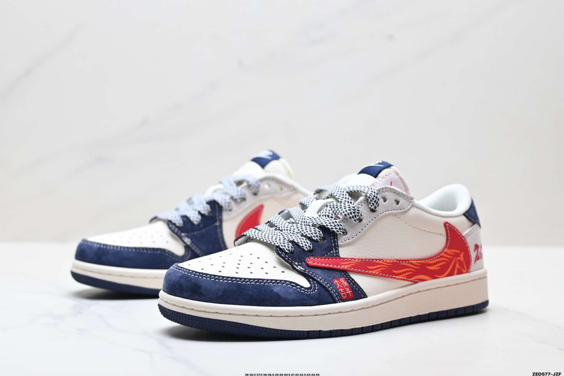 Nike Air Jordan 1 x Travis Scott AJ1倒勾 乔一倒钩 ‘DIY’定制 耐克 低帮文化篮球鞋 SD6868-121