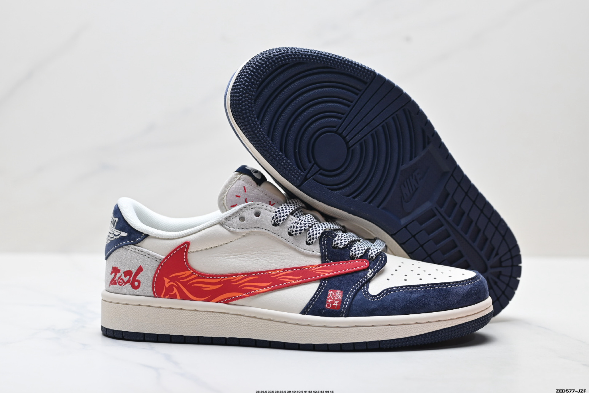 Nike Air Jordan 1 x Travis Scott AJ1倒勾 乔一倒钩 ‘DIY’定制 耐克 低帮文化篮球鞋 SD6868-121
