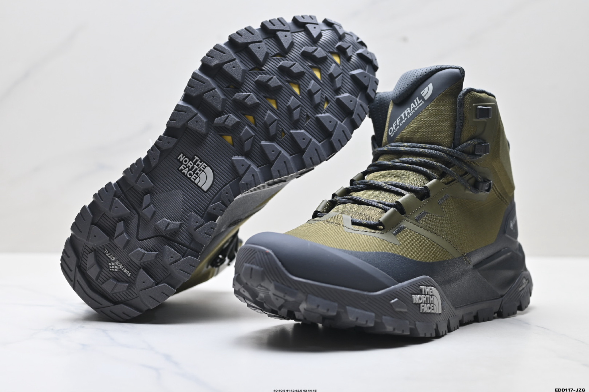 370 北面THE NORTH FACE OFFTRAIL HIKE MID 柔软舒适防滑耐磨 中帮 越野跑步鞋 NFOA8AET7R8-085