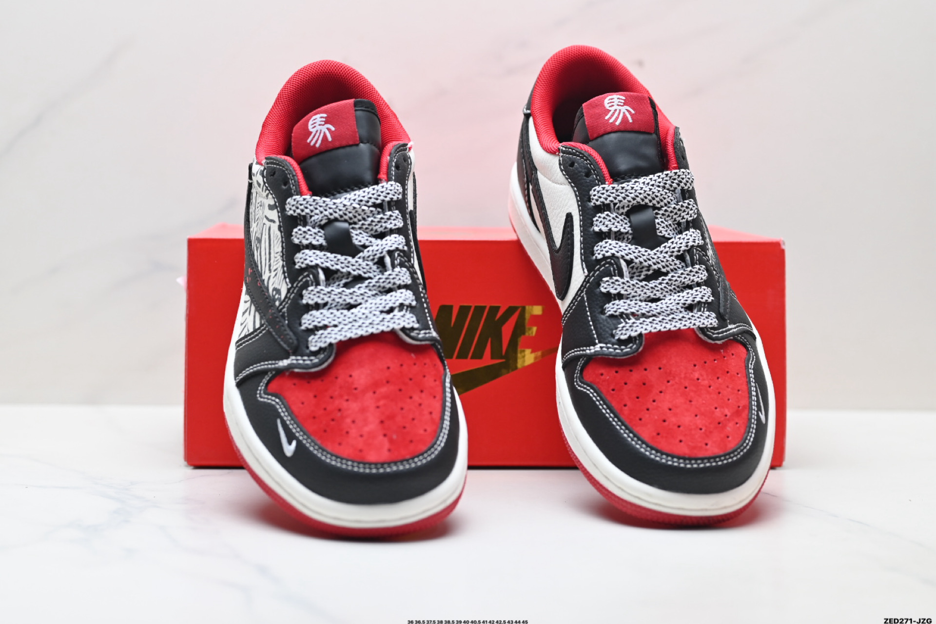 280 Nike Air Jordan 1 x Travis Scott AJ1倒勾 乔一倒钩 ‘DIY’定制 耐克 低帮文化篮球鞋 DZ2688-109