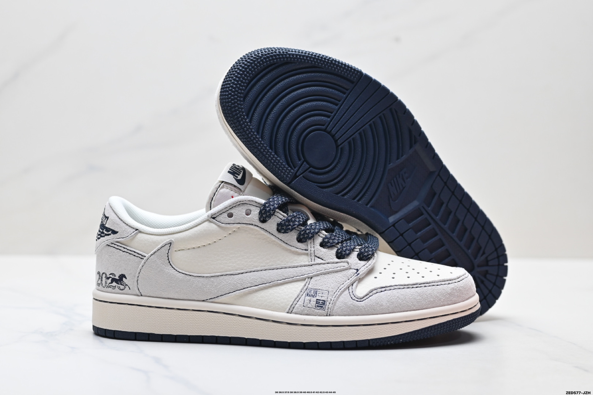 Nike Air Jordan 1 x Travis Scott AJ1倒勾 乔一倒钩 ‘DIY’定制 耐克 低帮文化篮球鞋 SD6868-120