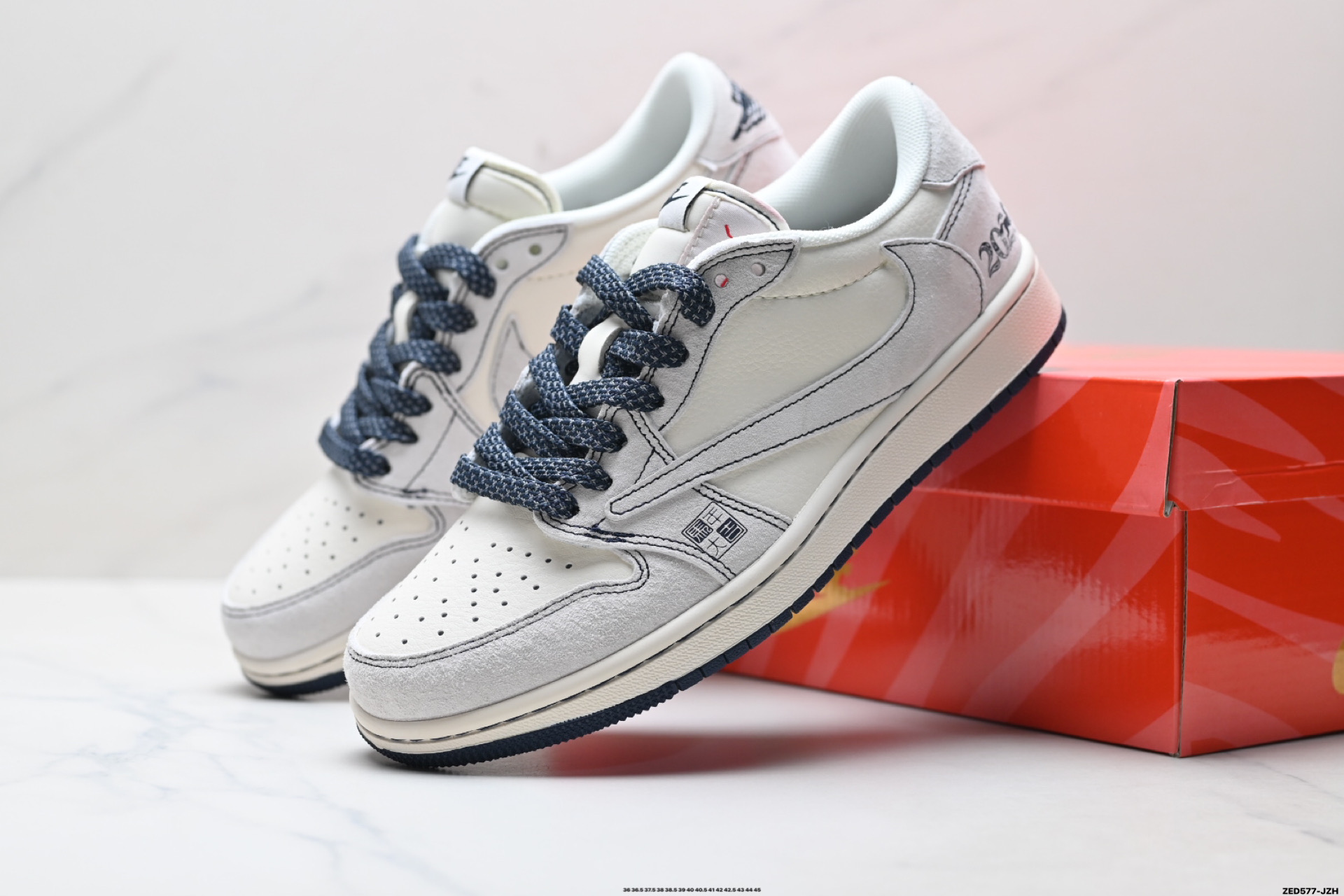 Nike Air Jordan 1 x Travis Scott AJ1倒勾 乔一倒钩 ‘DIY’定制 耐克 低帮文化篮球鞋 SD6868-120
