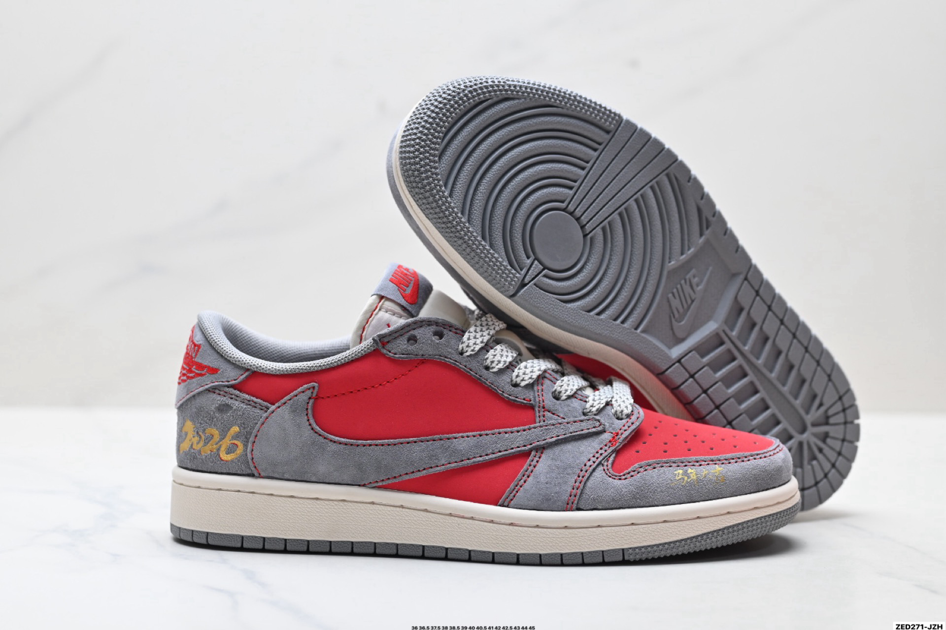 Nike Air Jordan 1 x Travis Scott AJ1倒勾 乔一倒钩 ‘DIY’定制 耐克 低帮文化篮球鞋 JJ2508-105