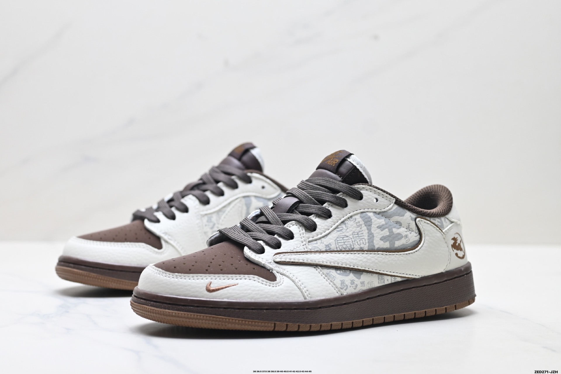 Nike Air Jordan 1 x Travis Scott AJ1倒勾 乔一倒钩 ‘DIY’定制 耐克 低帮文化篮球鞋 NH0601-061