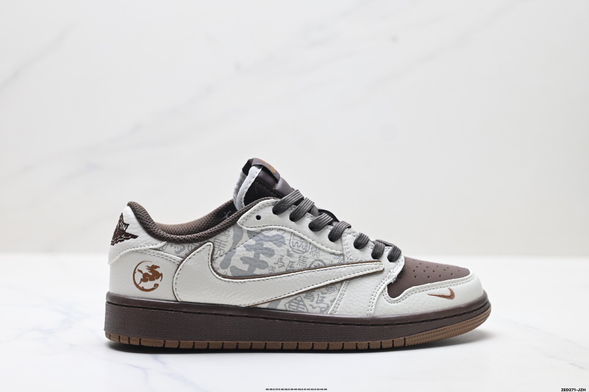 Nike Air Jordan 1 x Travis Scott AJ1倒勾 乔一倒钩 ‘DIY’定制 耐克 低帮文化篮球鞋 NH0601-061