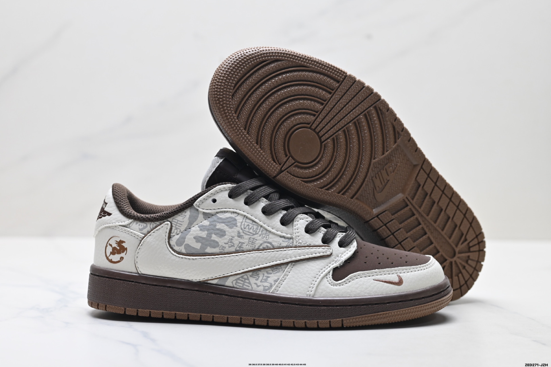 Nike Air Jordan 1 x Travis Scott AJ1倒勾 乔一倒钩 ‘DIY’定制 耐克 低帮文化篮球鞋 NH0601-061