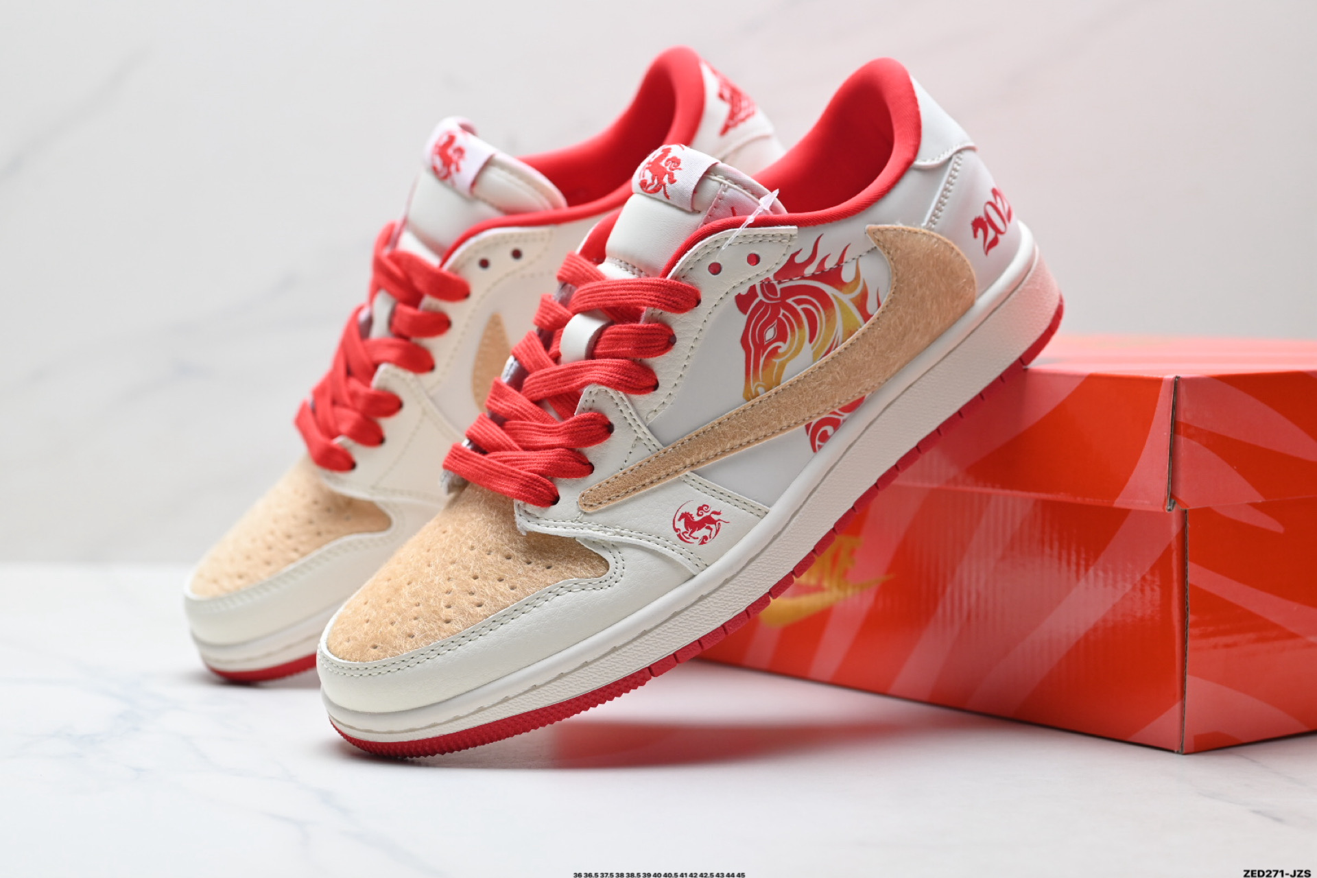 Nike Air Jordan 1 x Travis Scott AJ1倒勾 乔一倒钩 ‘DIY’定制 耐克 低帮文化篮球鞋 FC1688-250