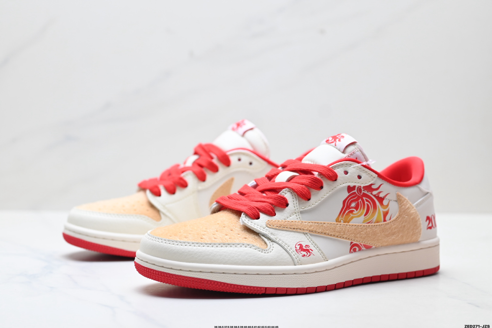 Nike Air Jordan 1 x Travis Scott AJ1倒勾 乔一倒钩 ‘DIY’定制 耐克 低帮文化篮球鞋 FC1688-250