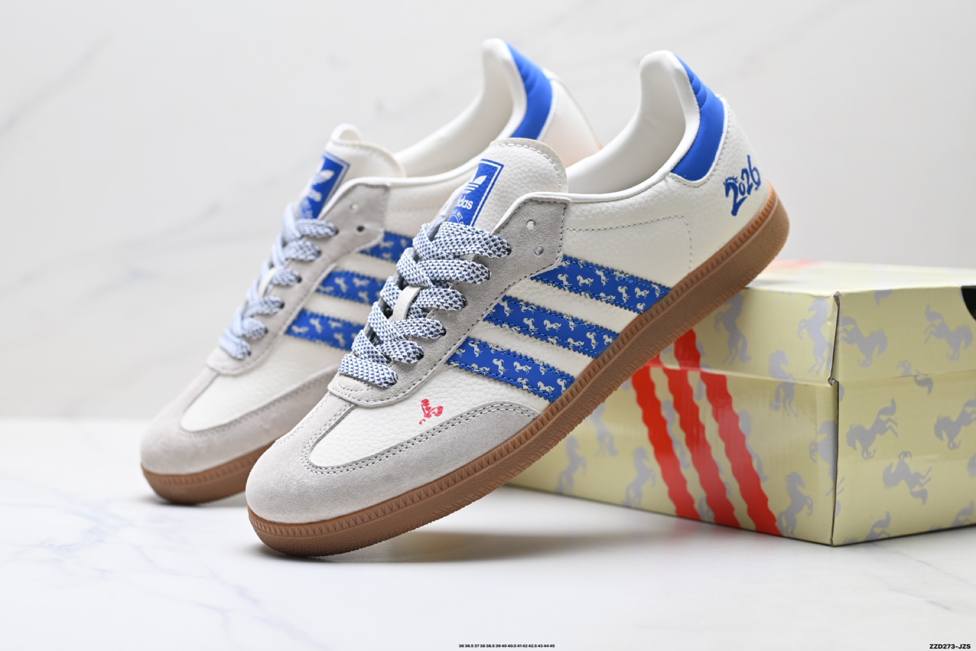 Adidas Originals Samba ‘DIY’桑巴舞系列 阿迪达斯 三叶草绅士德训足球风百搭低帮休闲运动板鞋 ZH2596