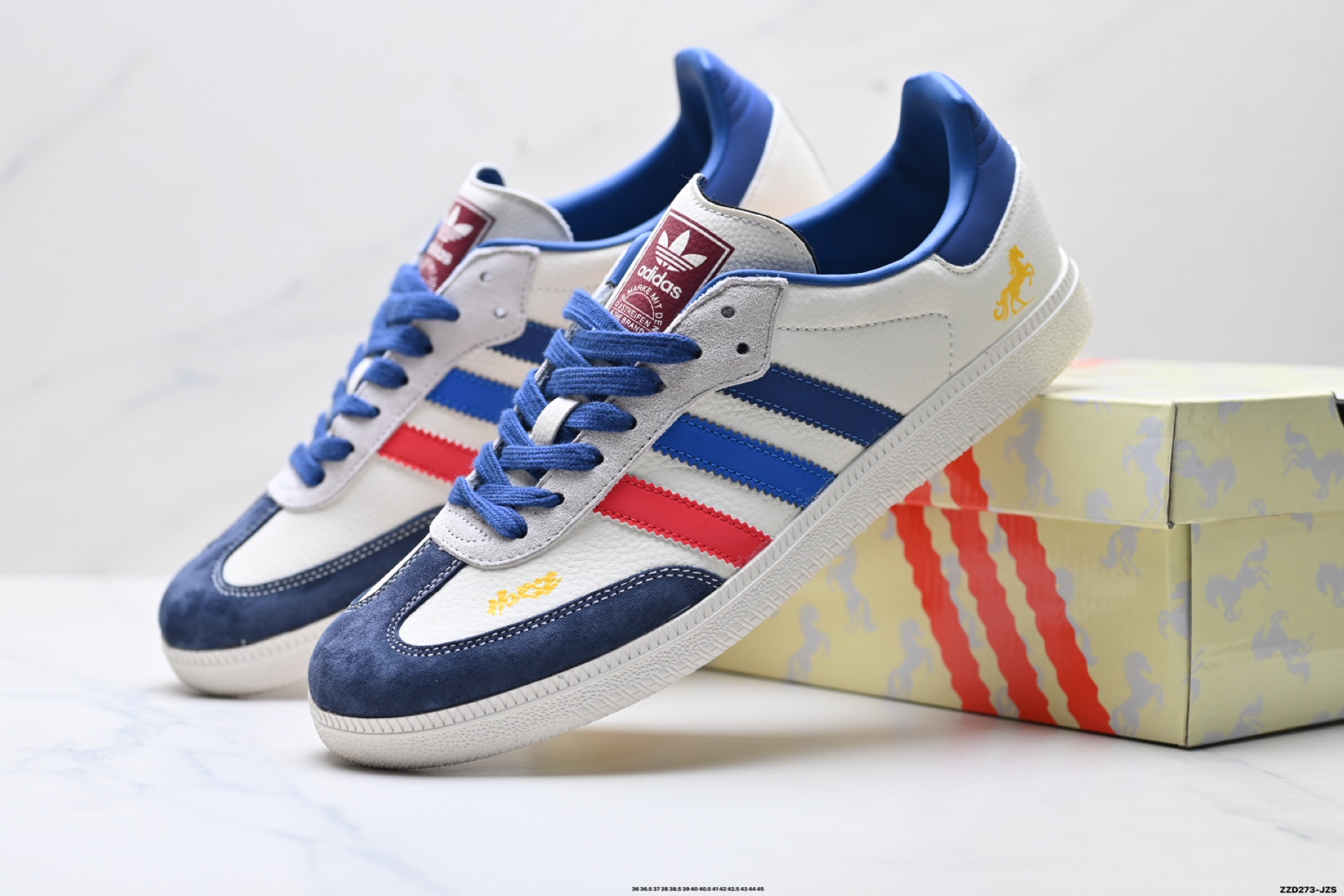 Adidas Originals Samba ‘DIY’桑巴舞系列 阿迪达斯 三叶草绅士德训足球风百搭低帮休闲运动板鞋 ZH2596