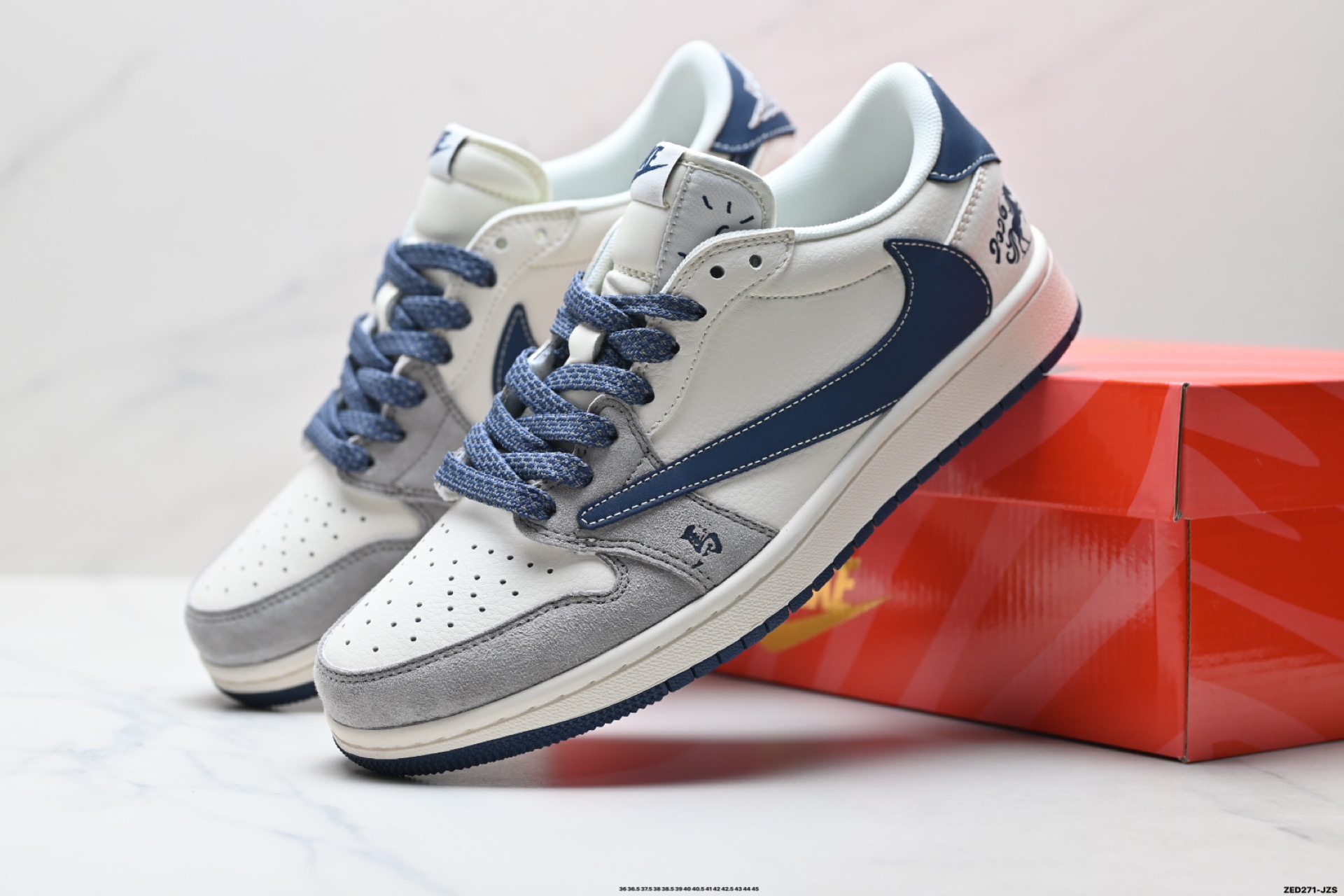 Nike Air Jordan 1 x Travis Scott AJ1倒勾 乔一倒钩 ‘DIY’定制 耐克 低帮文化篮球鞋 MY9969-803