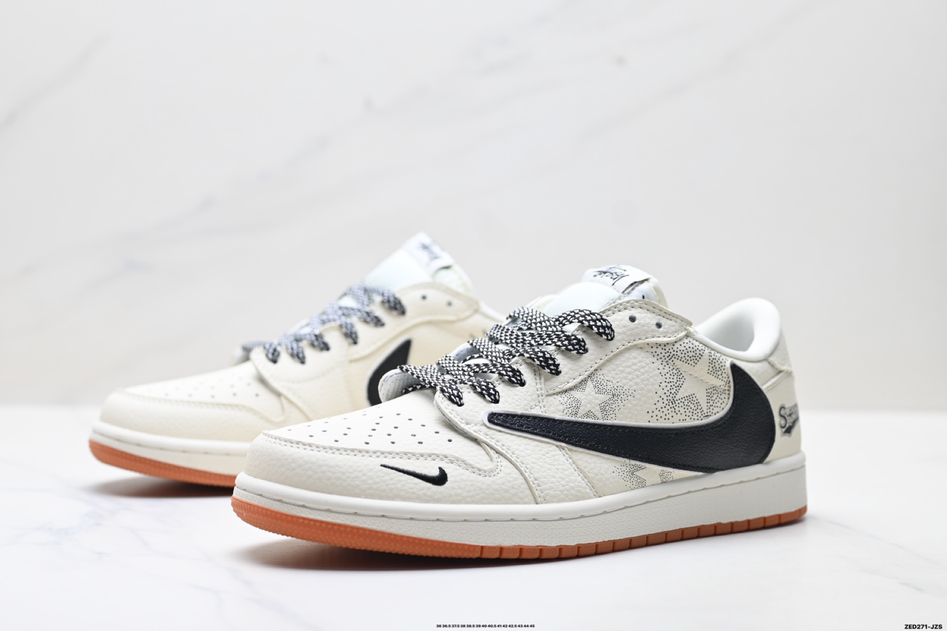 Nike Air Jordan 1 x Travis Scott AJ1倒勾 乔一倒钩 ‘DIY’定制 耐克 低帮文化篮球鞋 LD2028-073
