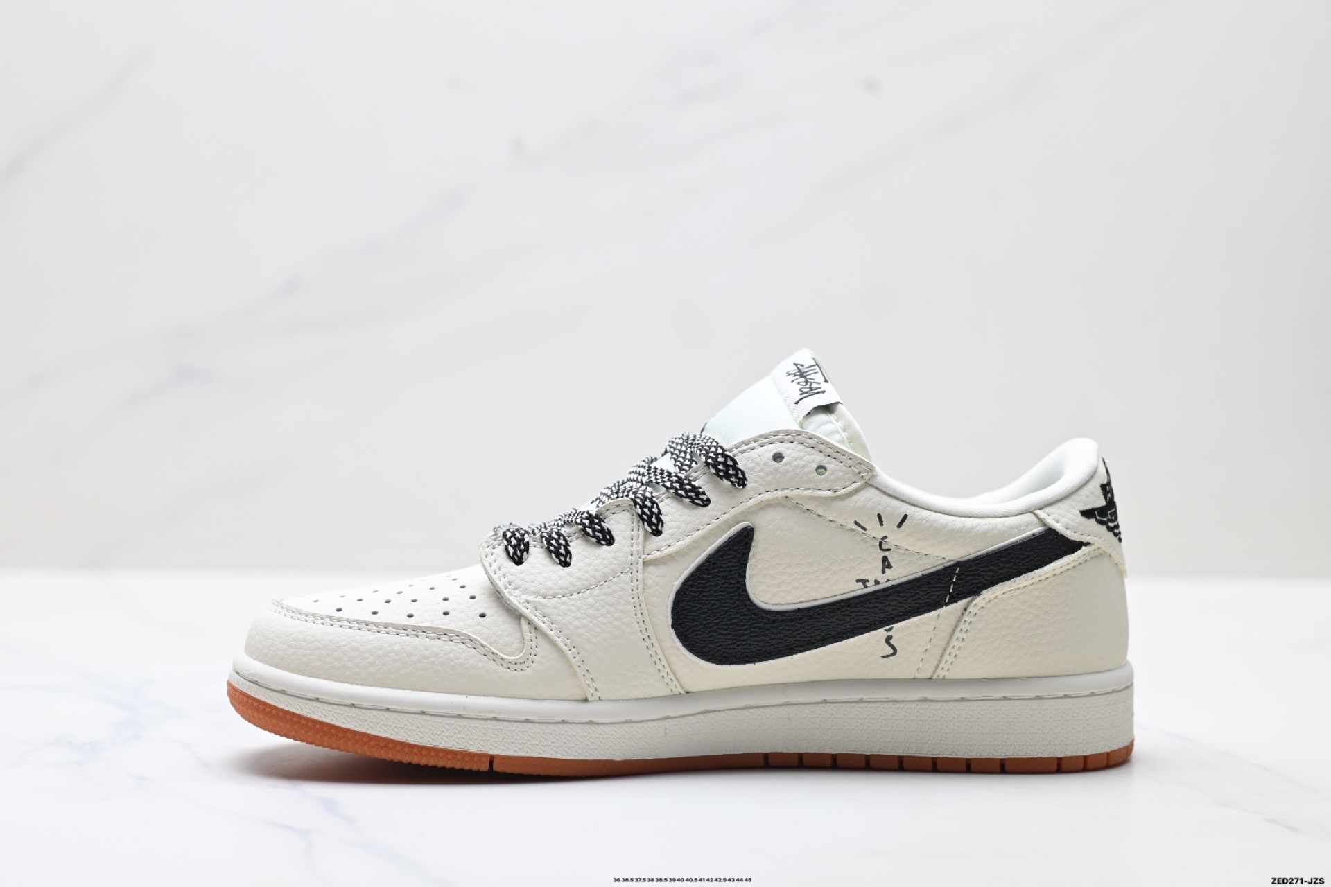Nike Air Jordan 1 x Travis Scott AJ1倒勾 乔一倒钩 ‘DIY’定制 耐克 低帮文化篮球鞋 LD2028-073