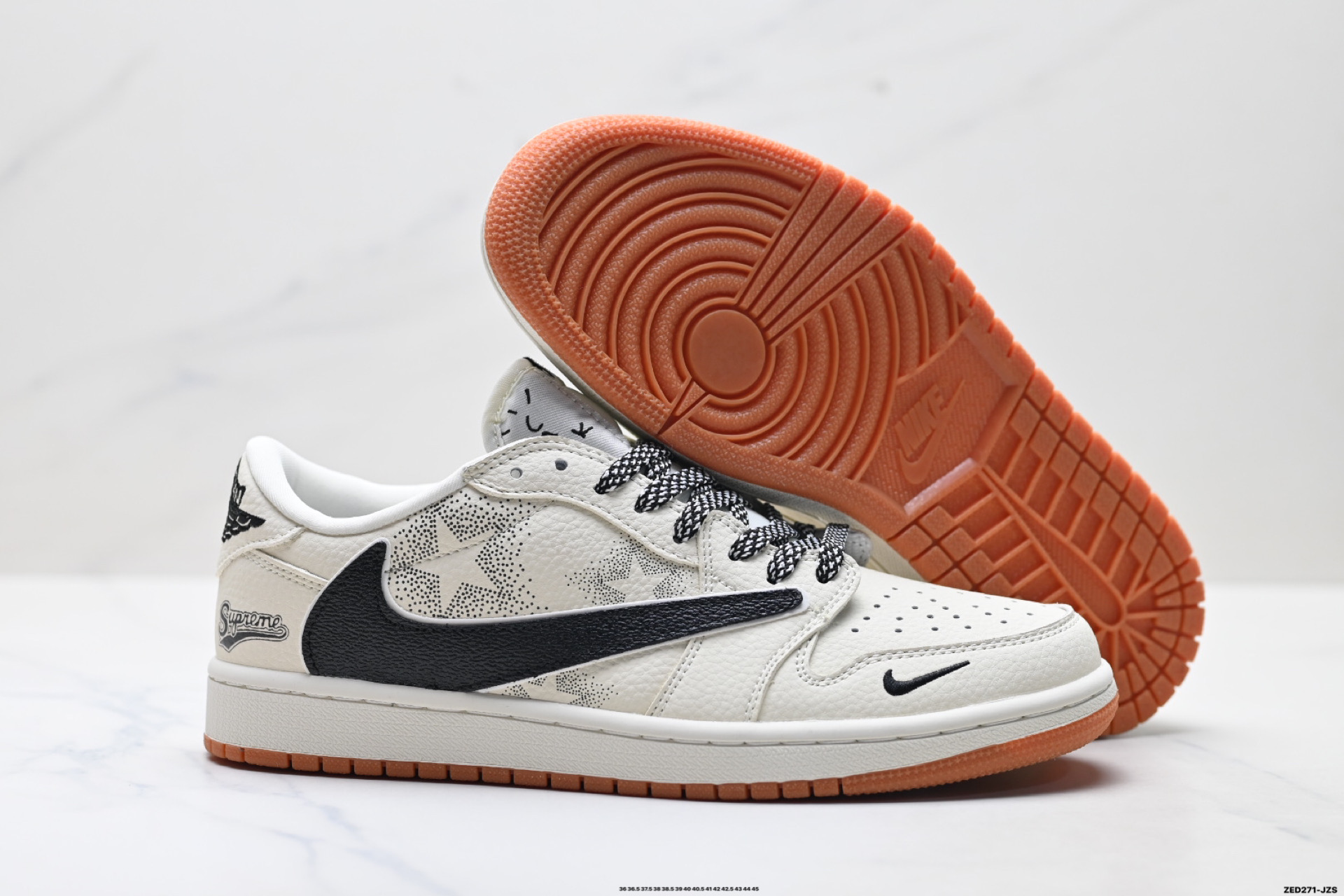 Nike Air Jordan 1 x Travis Scott AJ1倒勾 乔一倒钩 ‘DIY’定制 耐克 低帮文化篮球鞋 LD2028-073