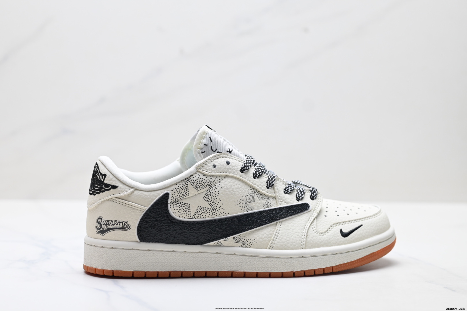 Nike Air Jordan 1 x Travis Scott AJ1倒勾 乔一倒钩 ‘DIY’定制 耐克 低帮文化篮球鞋 LD2028-073