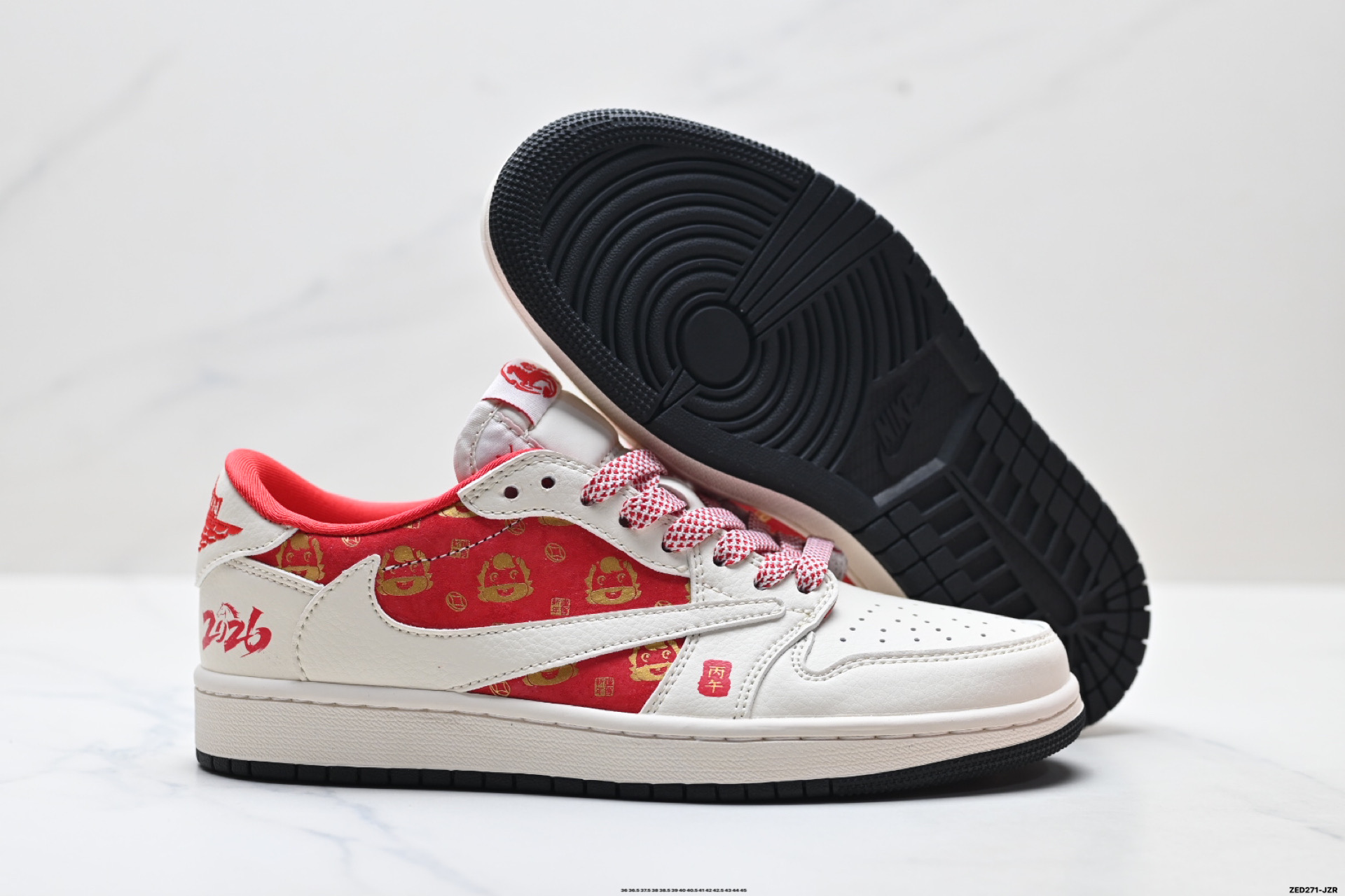 Nike Air Jordan 1 x Travis Scott AJ1倒勾 乔一倒钩 ‘DIY’定制 耐克 低帮文化篮球鞋 FC1688-252