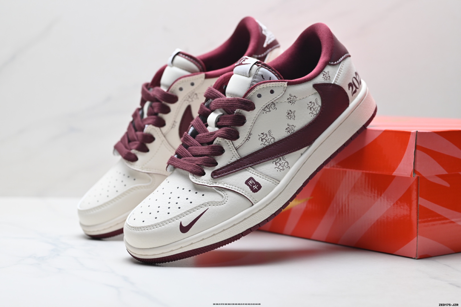 Nike Air Jordan 1 x Travis Scott AJ1倒勾 乔一倒钩 ‘DIY’定制 耐克 低帮文化篮球鞋 CX5050-Y66