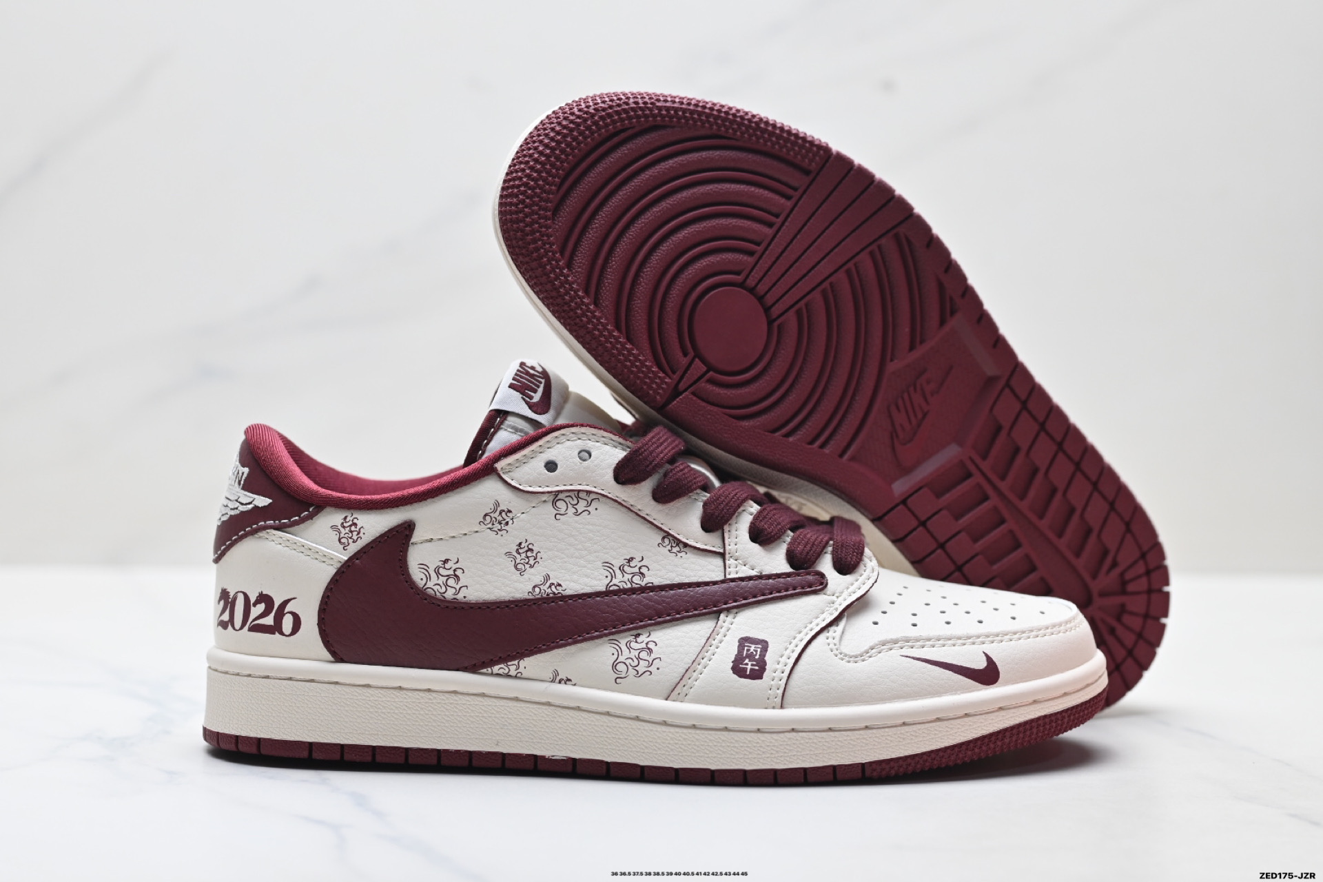 Nike Air Jordan 1 x Travis Scott AJ1倒勾 乔一倒钩 ‘DIY’定制 耐克 低帮文化篮球鞋 CX5050-Y66
