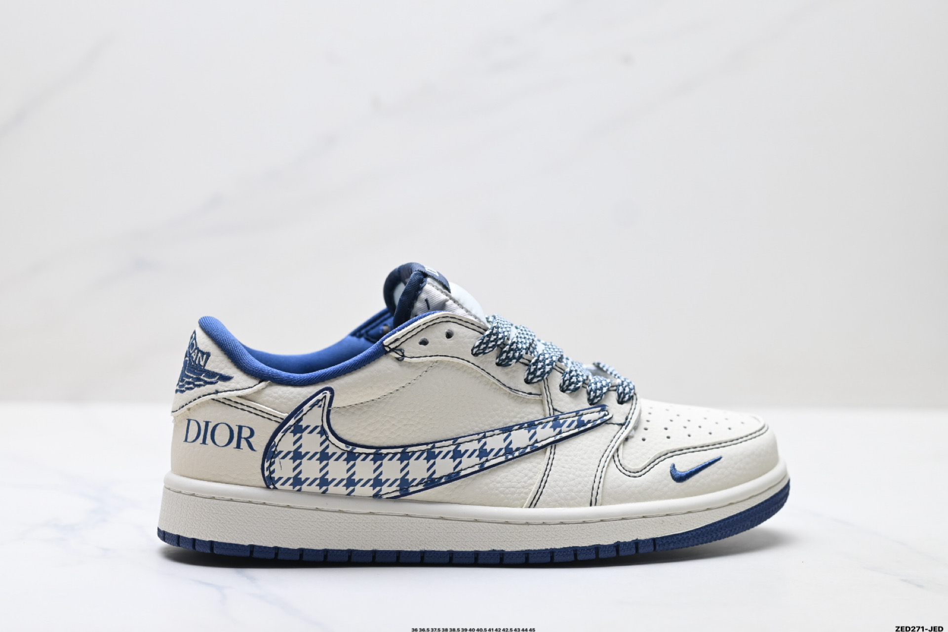 Nike Air Jordan 1 x Travis Scott AJ1倒勾 乔一倒钩 ‘DIY’定制 耐克 低帮文化篮球鞋 LD2028-072