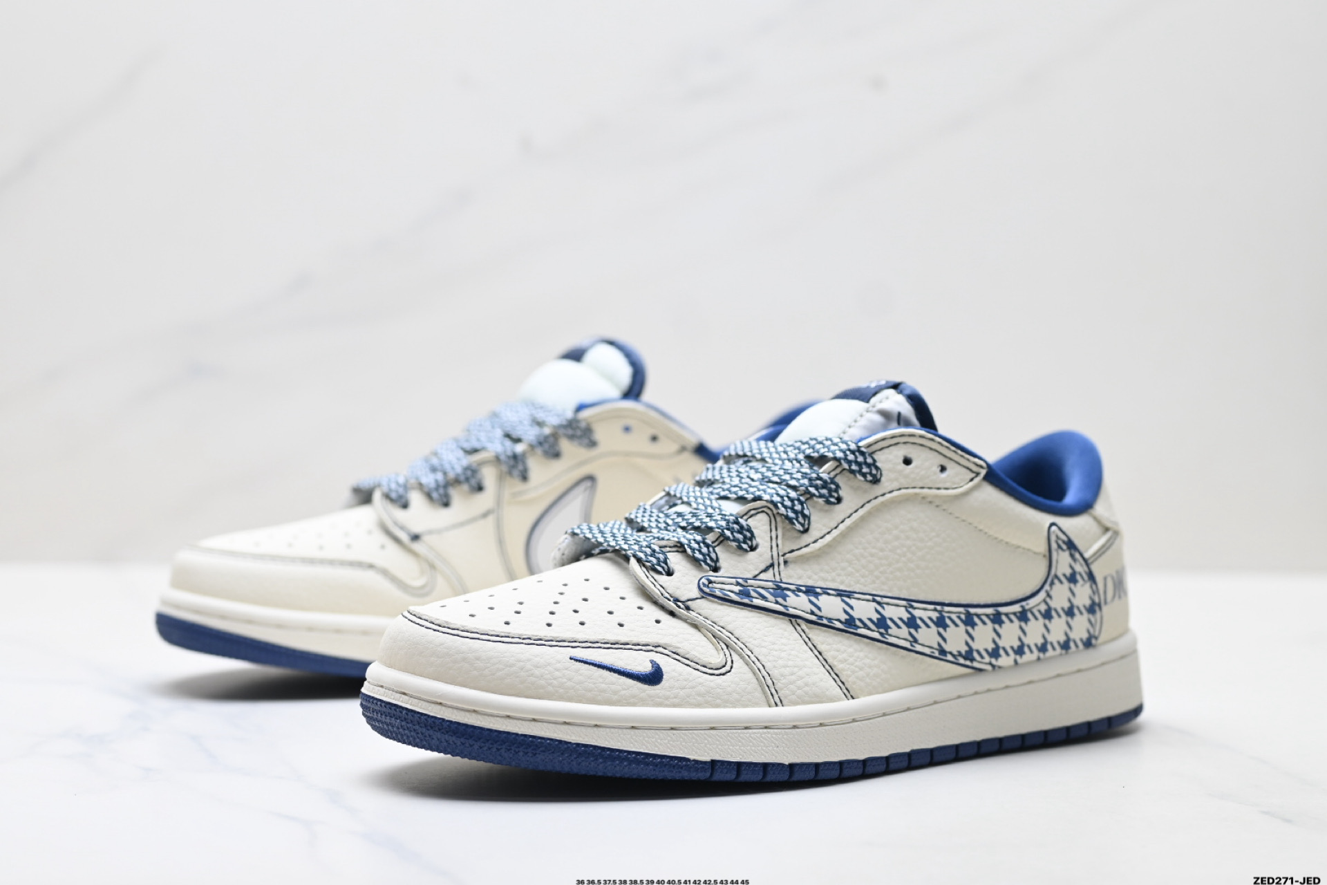 Nike Air Jordan 1 x Travis Scott AJ1倒勾 乔一倒钩 ‘DIY’定制 耐克 低帮文化篮球鞋 LD2028-072